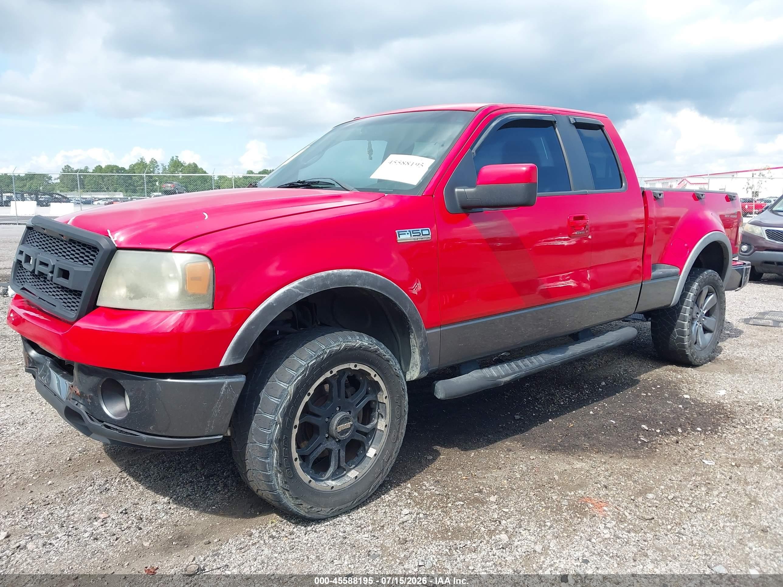 2007 Ford F-150 Fx4/xlt Red vin: 1FTPX04517KD15808