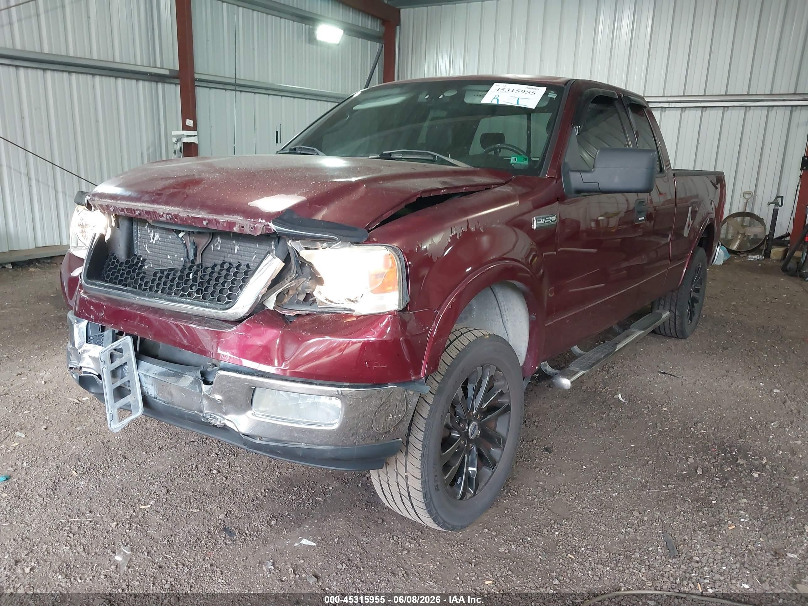 2004 Ford F-150 Lariat/xl/xlt Burgundy vin: 1FTPX12504NB42396