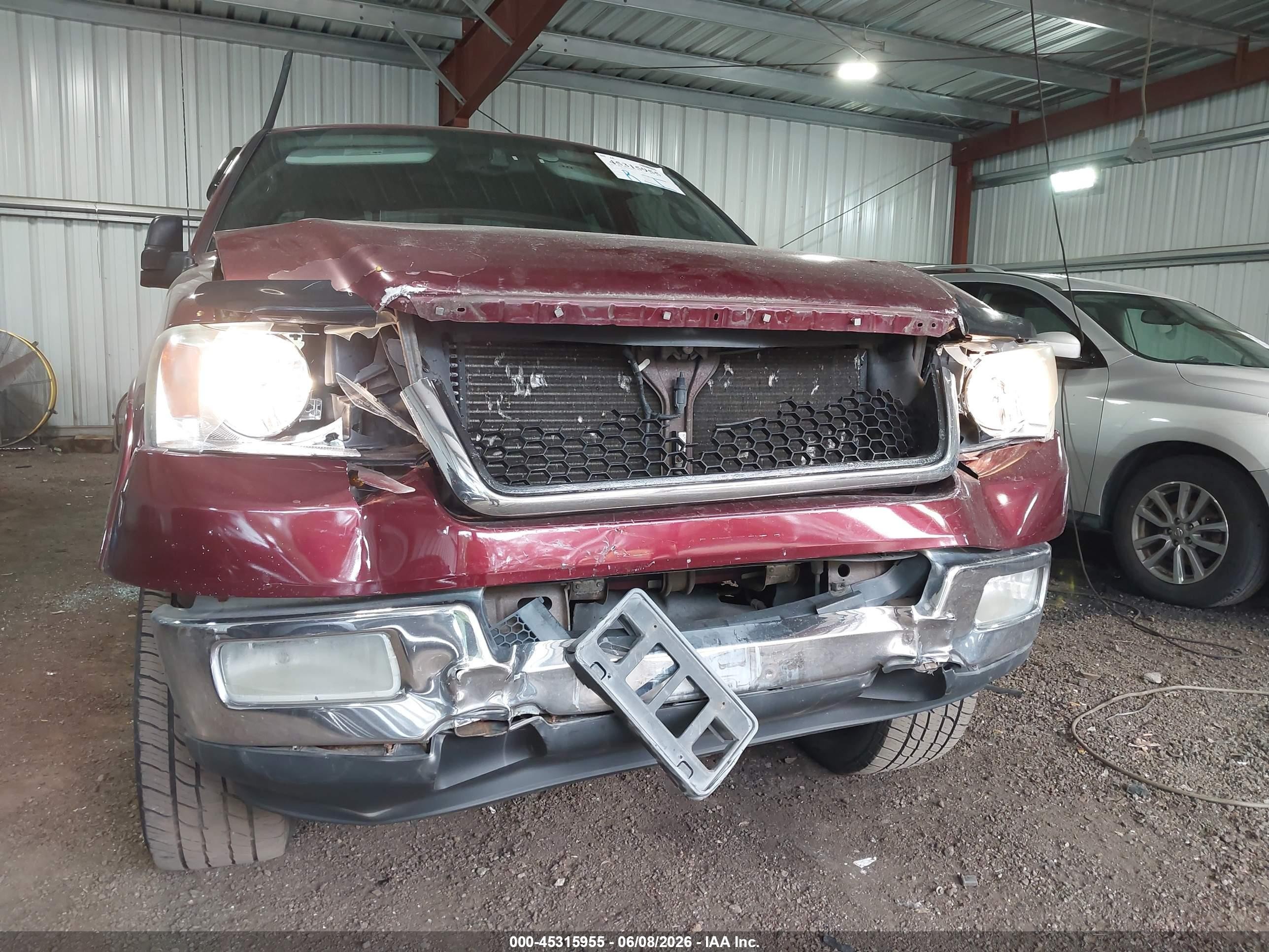2004 Ford F-150 Lariat/xl/xlt Burgundy vin: 1FTPX12504NB42396