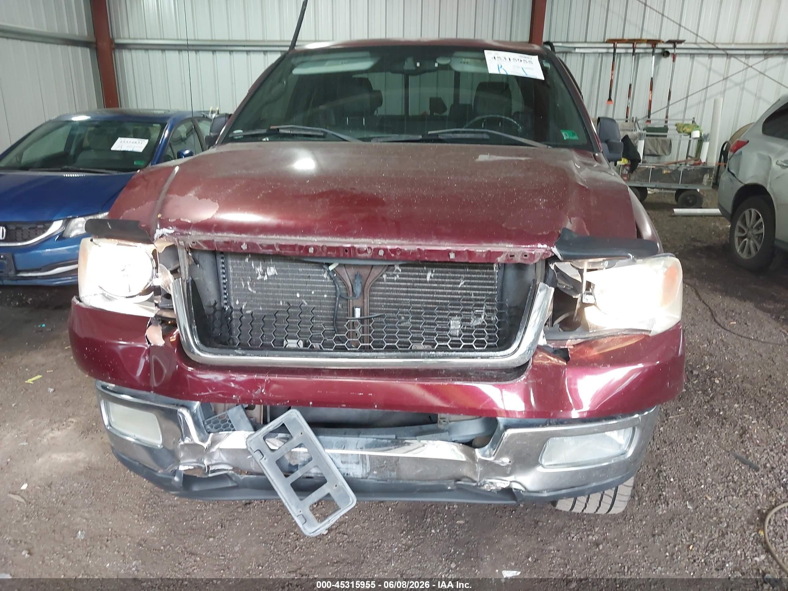 2004 Ford F-150 Lariat/xl/xlt Burgundy vin: 1FTPX12504NB42396