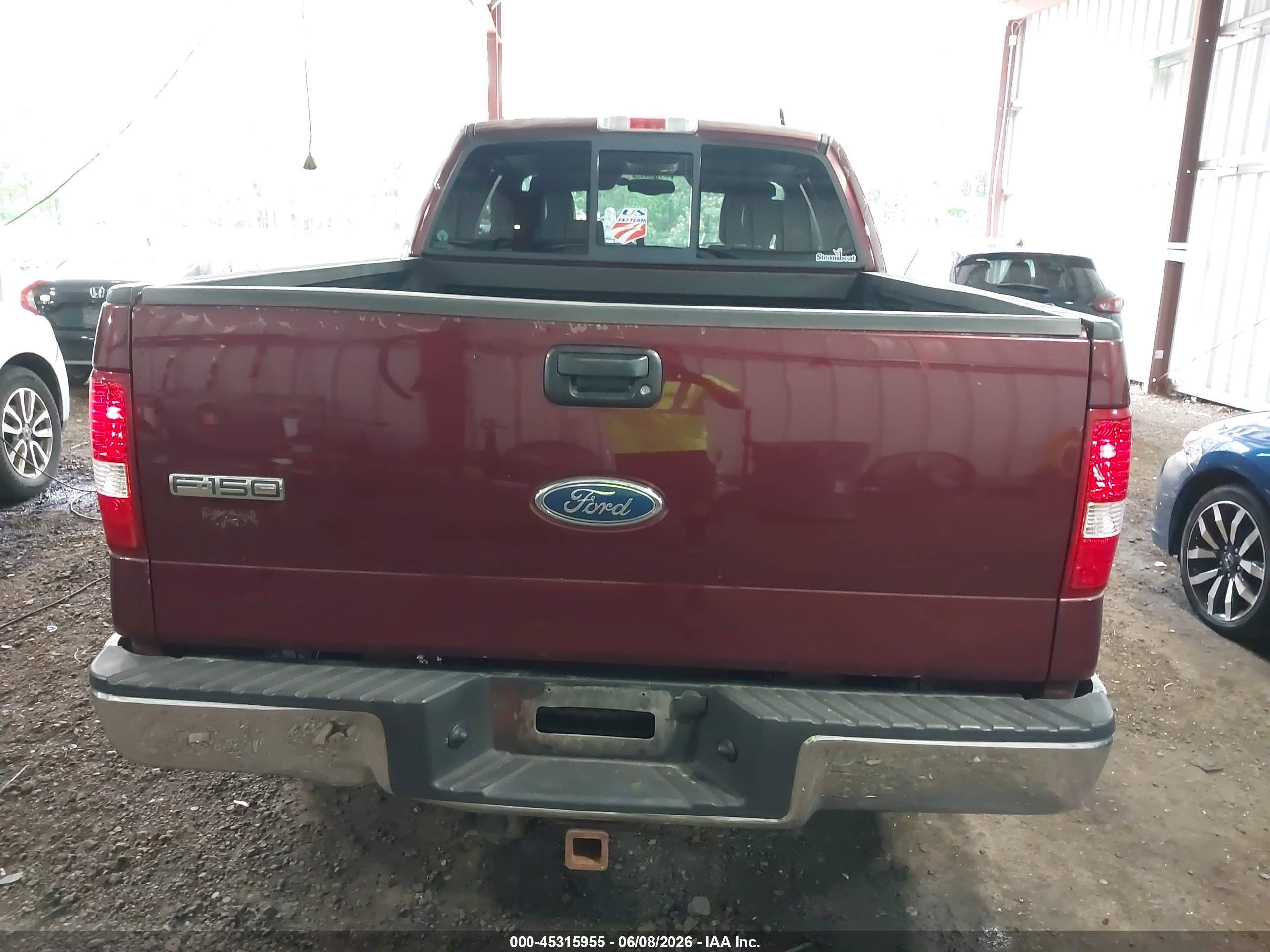 2004 Ford F-150 Lariat/xl/xlt Burgundy vin: 1FTPX12504NB42396