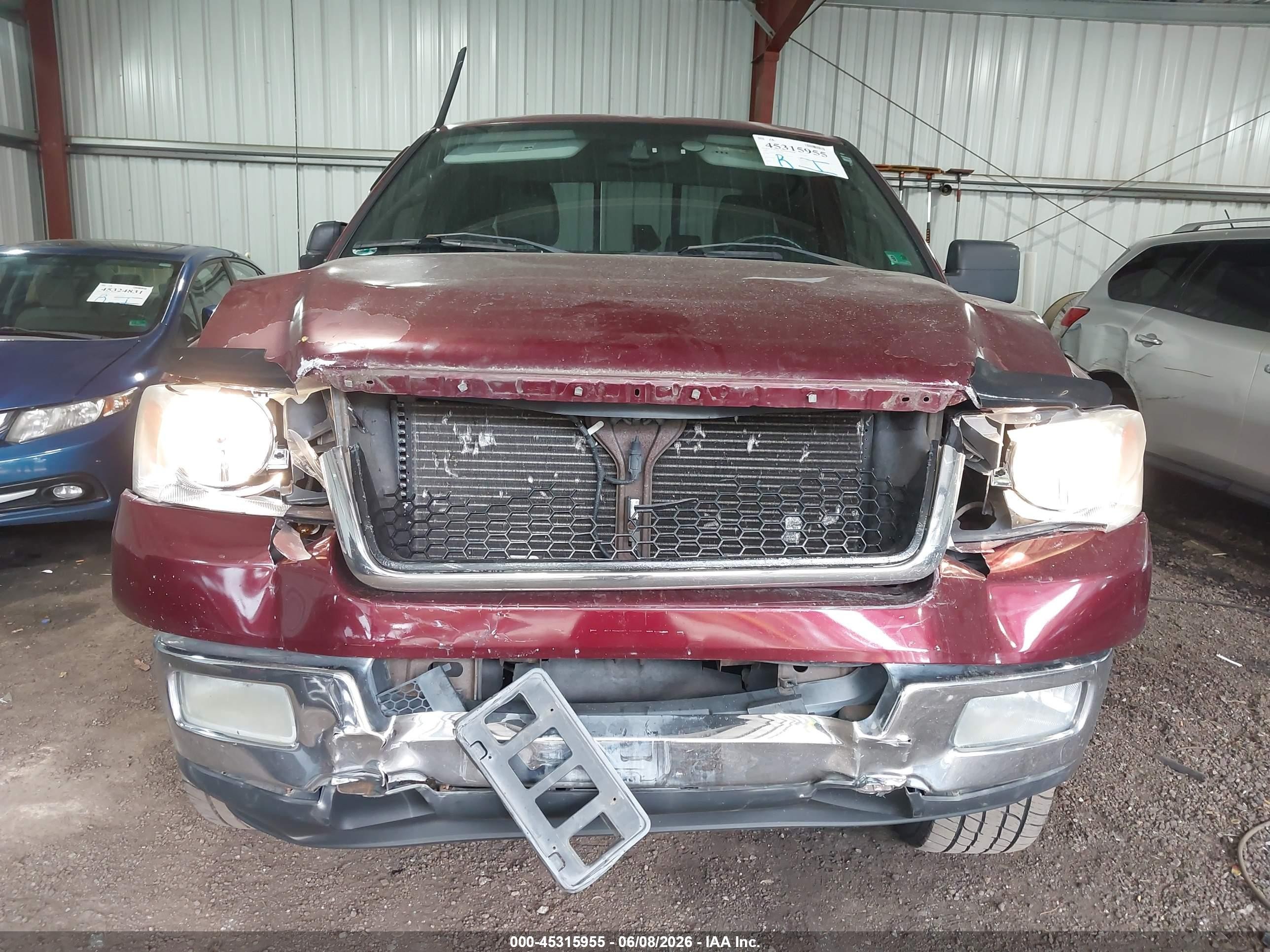 2004 Ford F-150 Lariat/xl/xlt Burgundy vin: 1FTPX12504NB42396