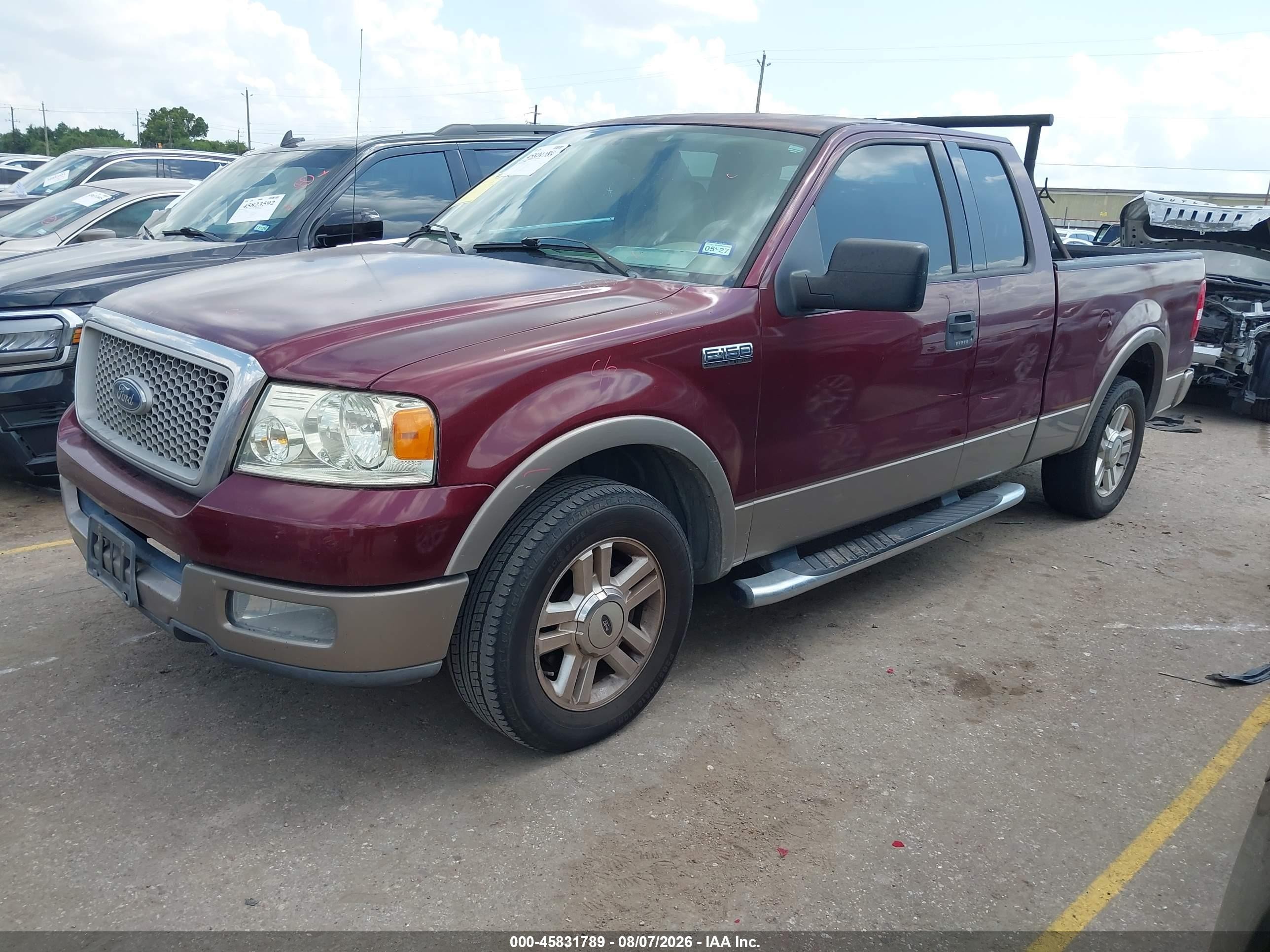 2004 Ford F-150 Lariat/xl/xlt Burgundy vin: 1FTPX12514NA67207