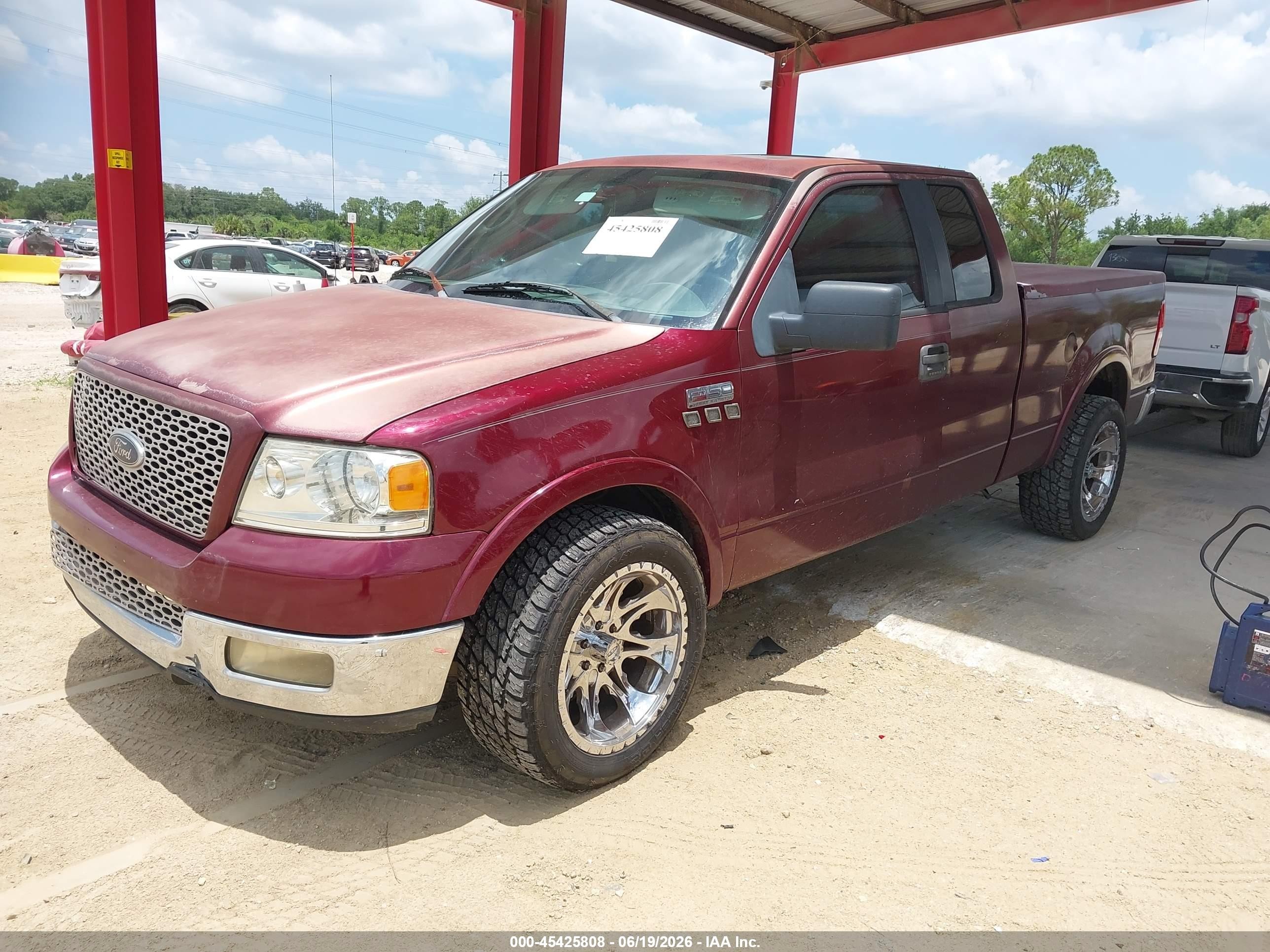 2005 Ford F-150 Lariat/xl/xlt Maroon vin: 1FTPX12525FA89101