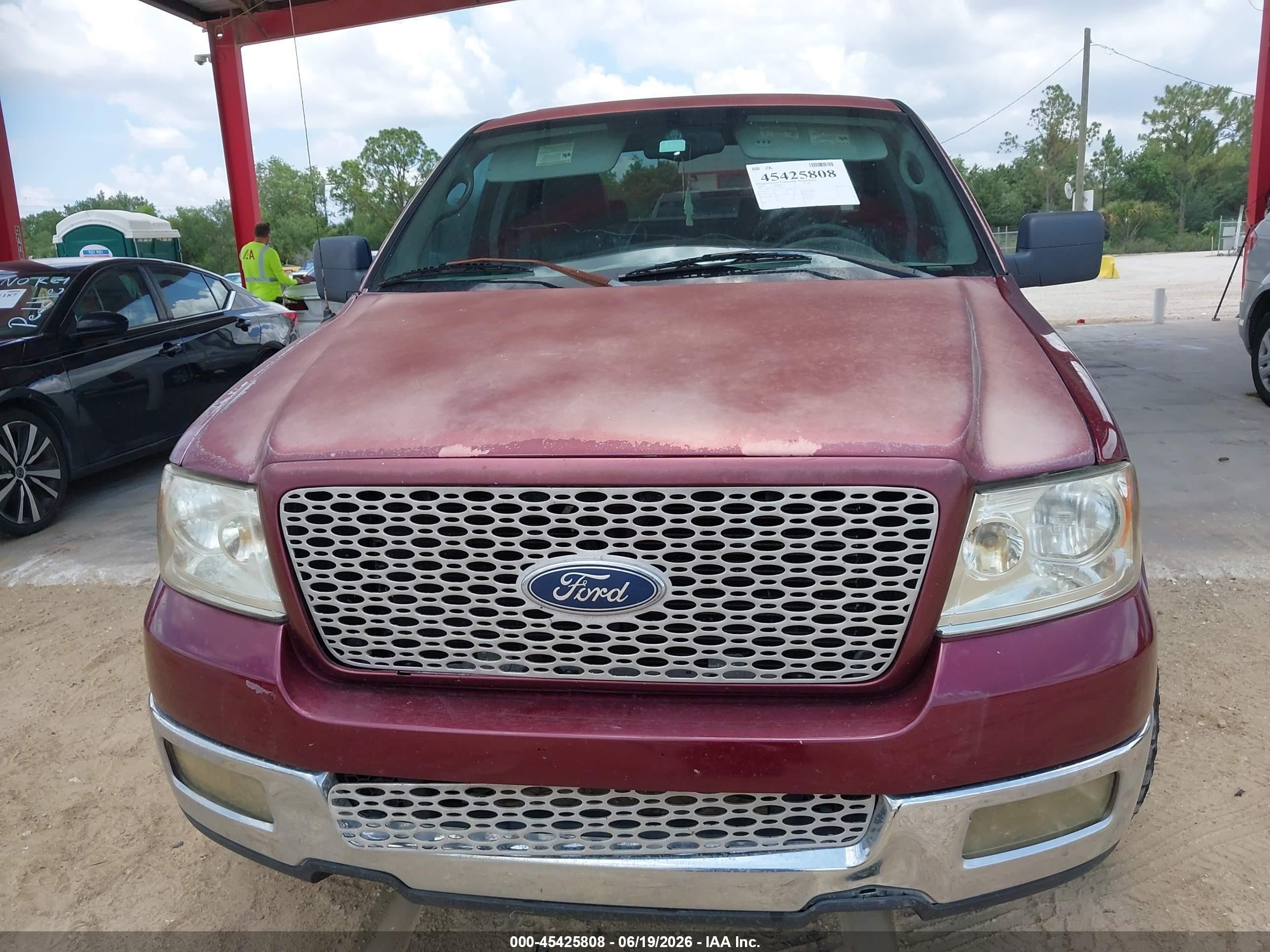 2005 Ford F-150 Lariat/xl/xlt Maroon vin: 1FTPX12525FA89101