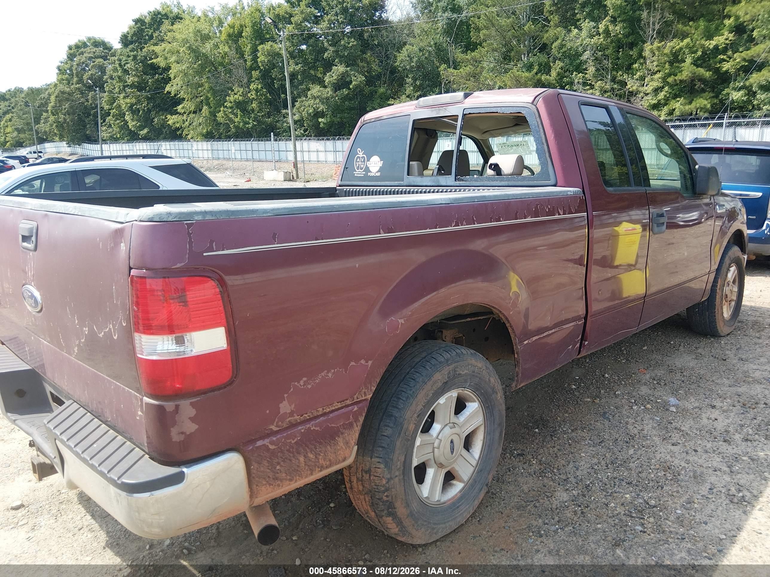 2004 Ford F-150 Lariat/xl/xlt Burgundy vin: 1FTPX12574NA12955