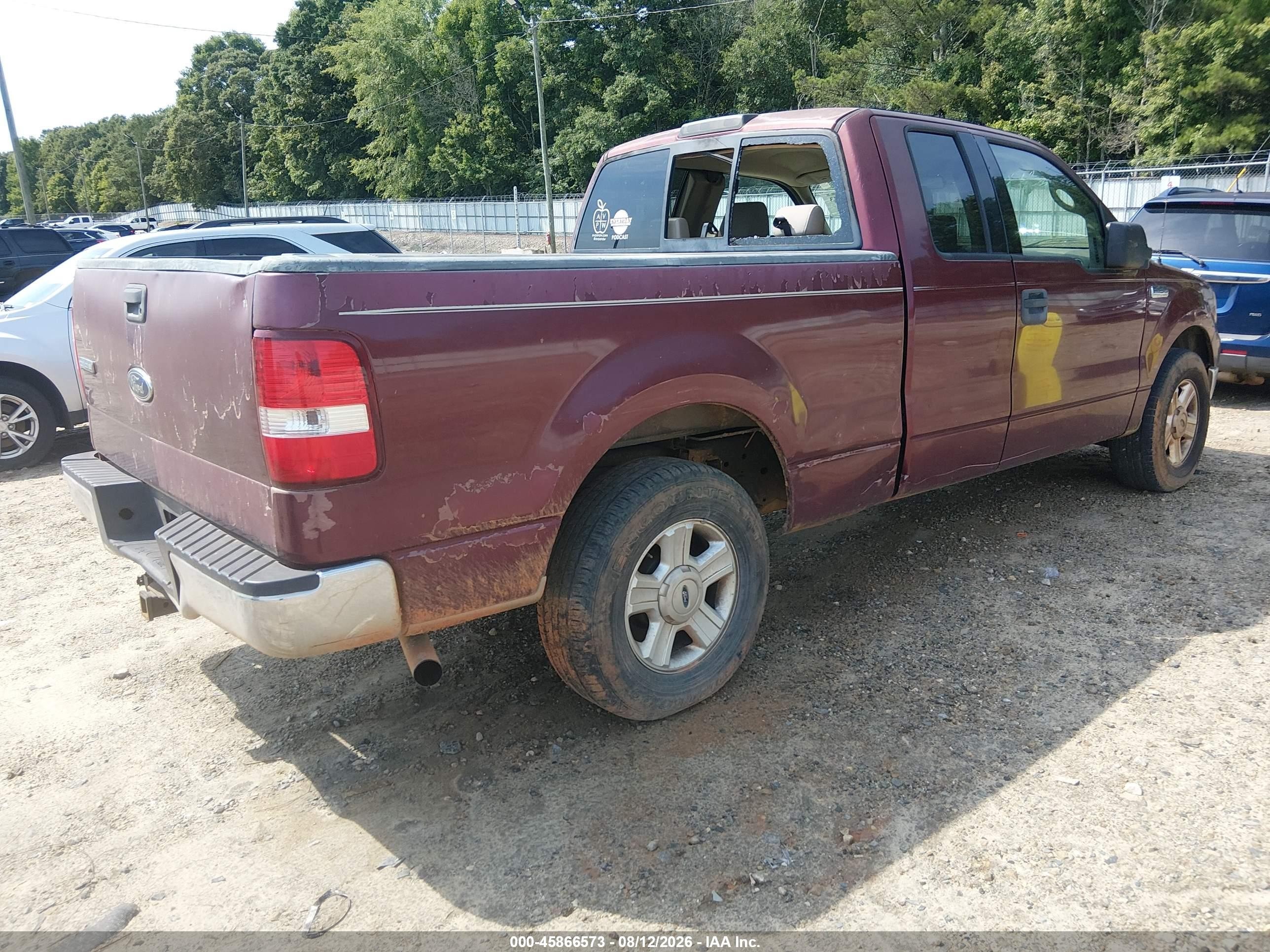 2004 Ford F-150 Lariat/xl/xlt Burgundy vin: 1FTPX12574NA12955