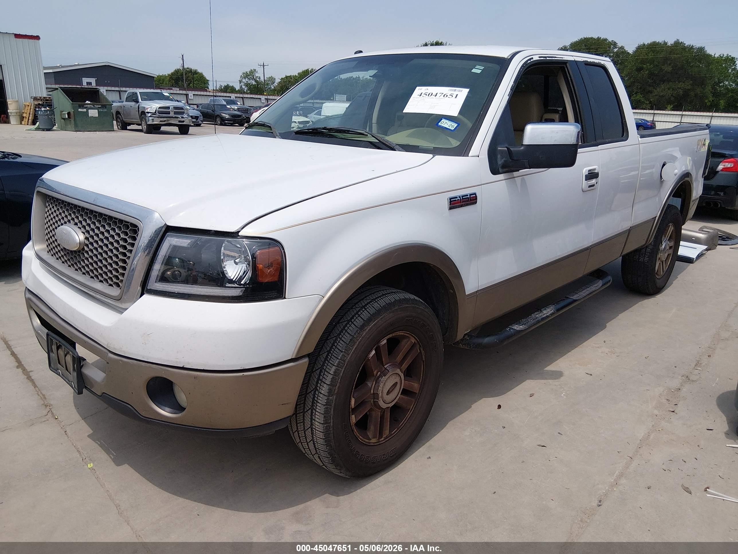 2006 Ford F-150 Lariat/xl/xlt White vin: 1FTPX12576NA25062