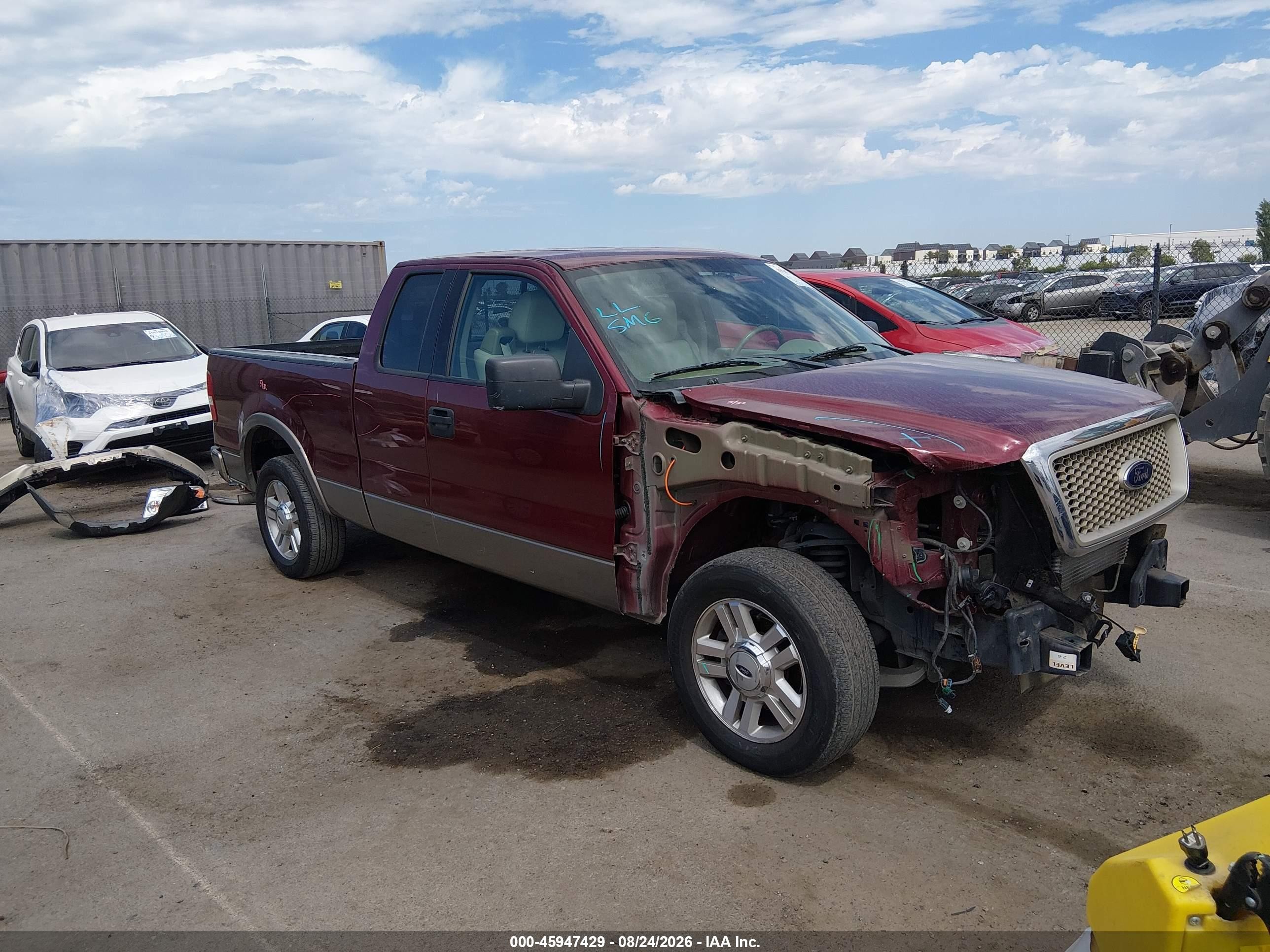 2004 Ford F-150 Lariat/xl/xlt Burgundy vin: 1FTPX12584NC71373