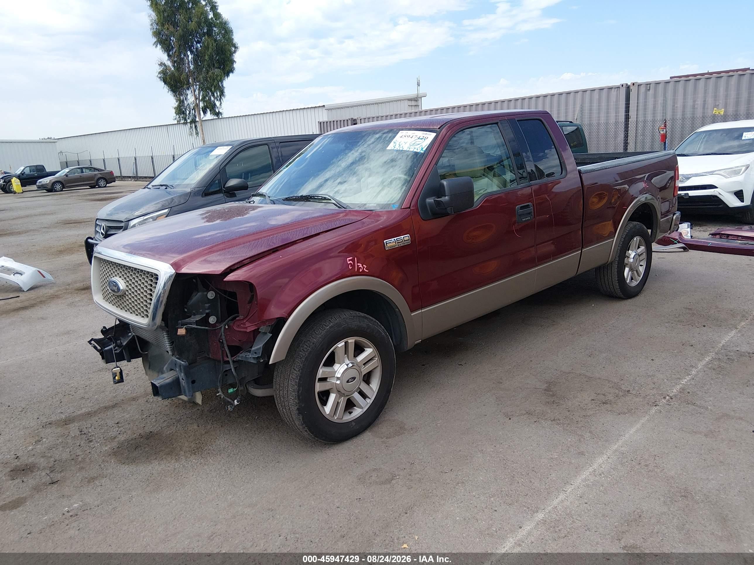 2004 Ford F-150 Lariat/xl/xlt Бордовый vin: 1FTPX12584NC71373