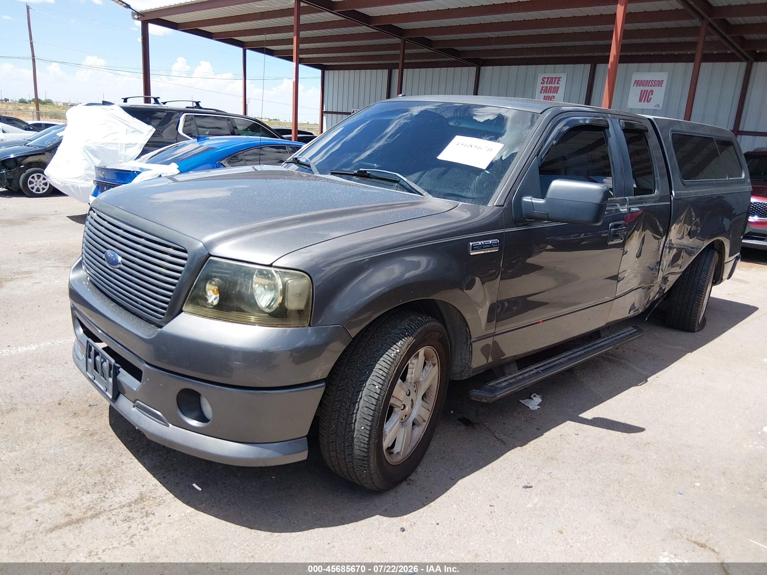 2007 Ford F-150 Lariat/stx/xl/xlt Gray vin: 1FTPX12V67KC45618