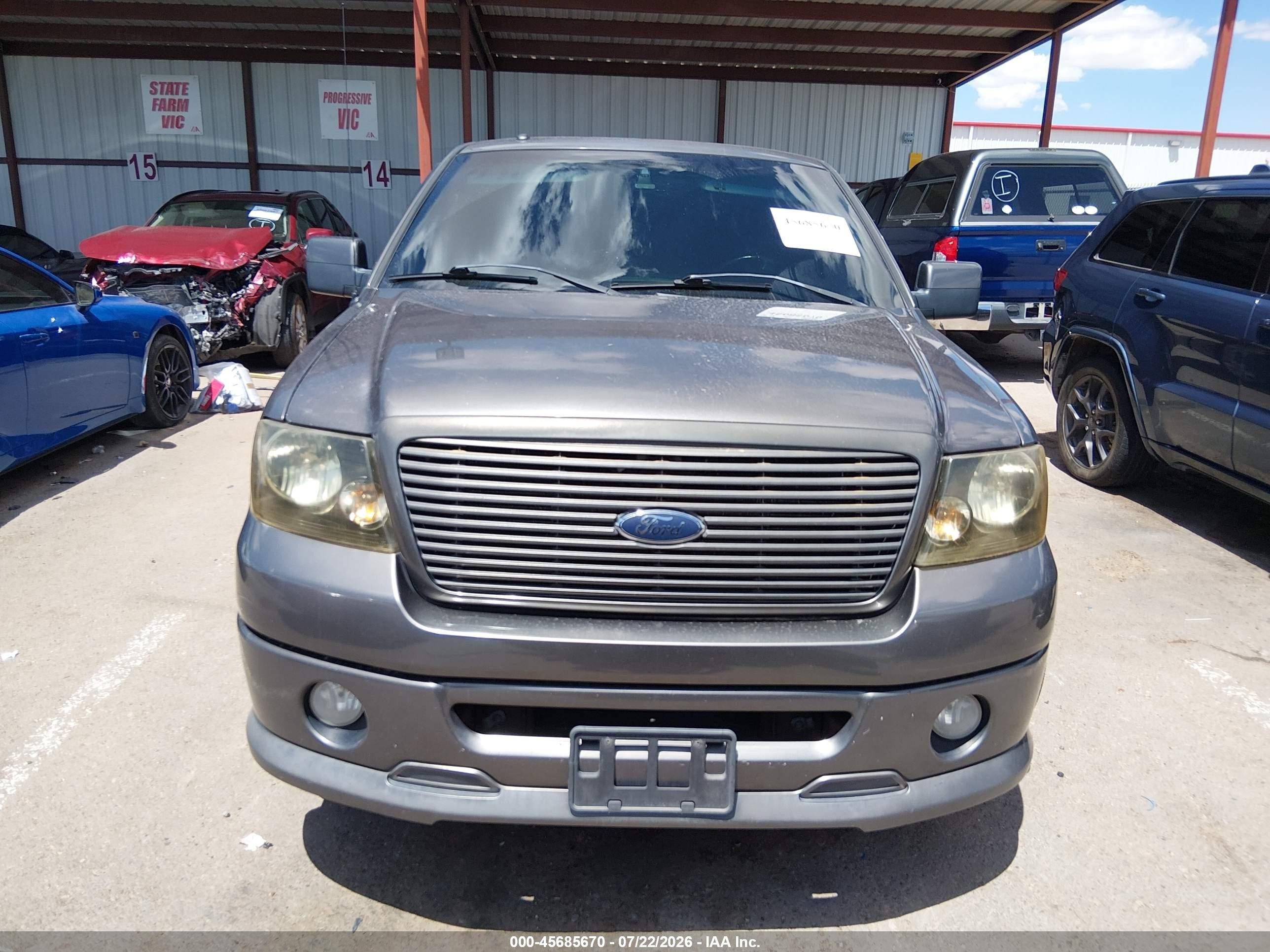 2007 Ford F-150 Lariat/stx/xl/xlt Gray vin: 1FTPX12V67KC45618