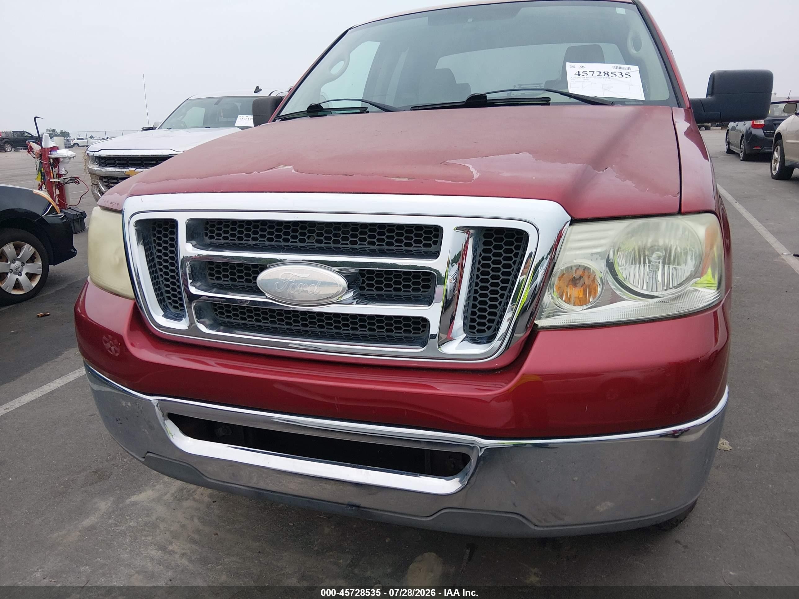 2007 Ford F-150 Lariat/stx/xl/xlt Красный vin: 1FTPX12V87FA93110