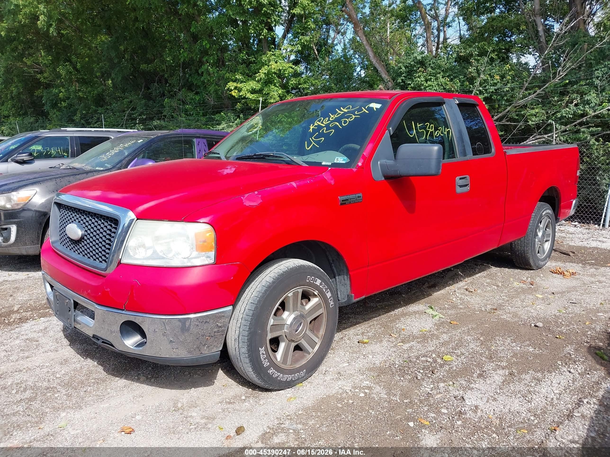 2007 Ford F-150 Lariat/stx/xl/xlt Red vin: 1FTPX12V87FB85009