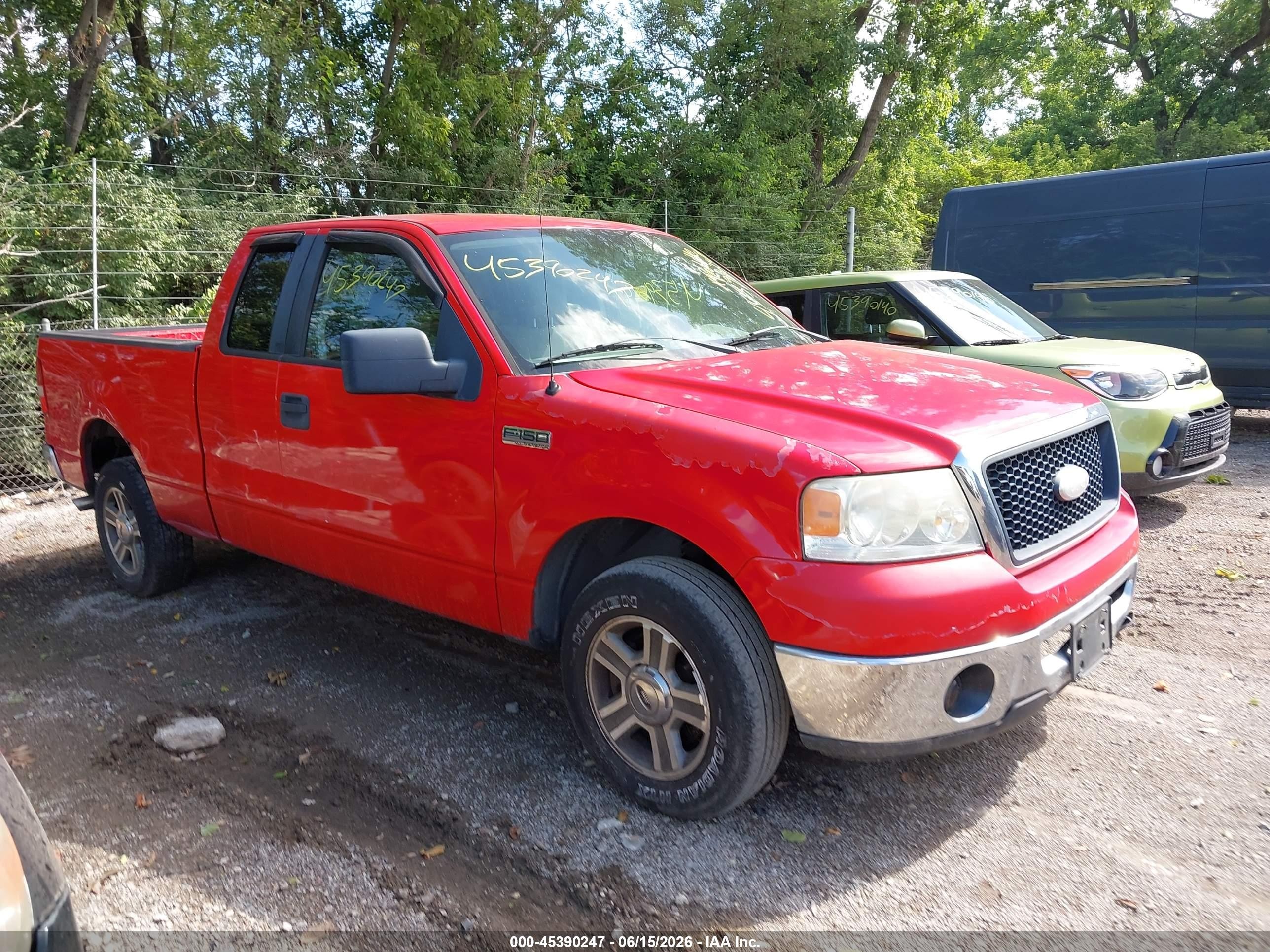 2007 Ford F-150 Lariat/stx/xl/xlt Red vin: 1FTPX12V87FB85009