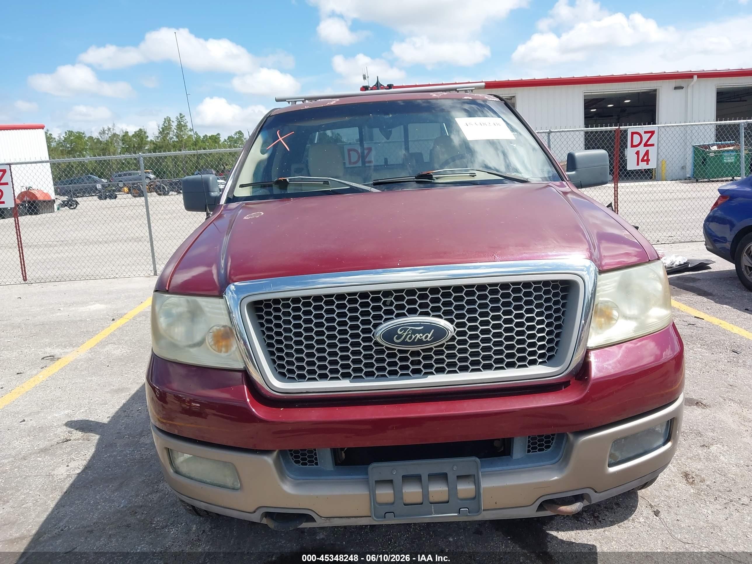 2004 Ford F-150 Fx4/lariat/xl/xlt Maroon vin: 1FTPX14514NC57909