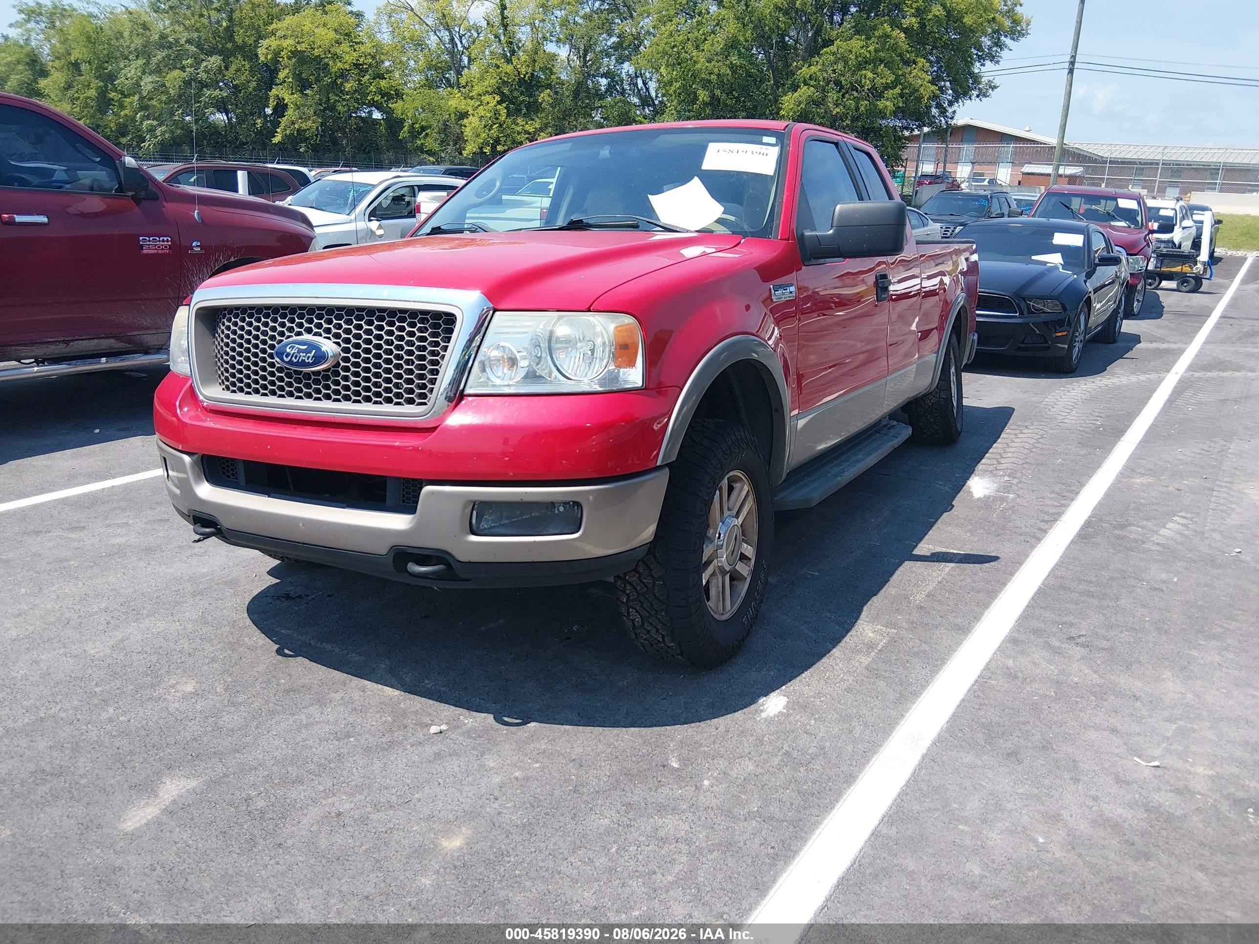 2005 Ford F-150 Fx4/lariat/xl/xlt Red vin: 1FTPX14515NB16291