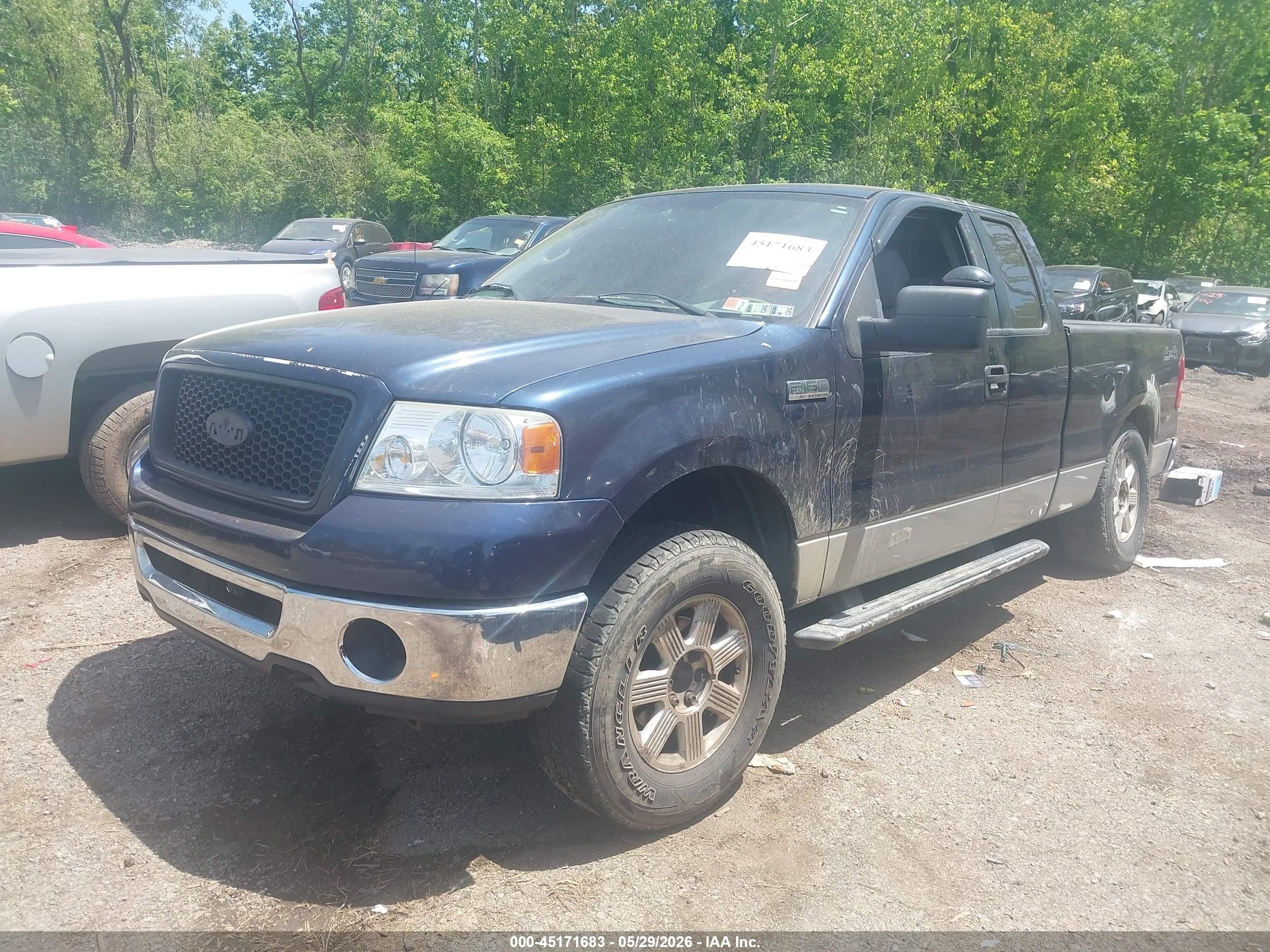 2006 Ford F-150 Fx4/lariat/xl/xlt Blue vin: 1FTPX14516FB07022