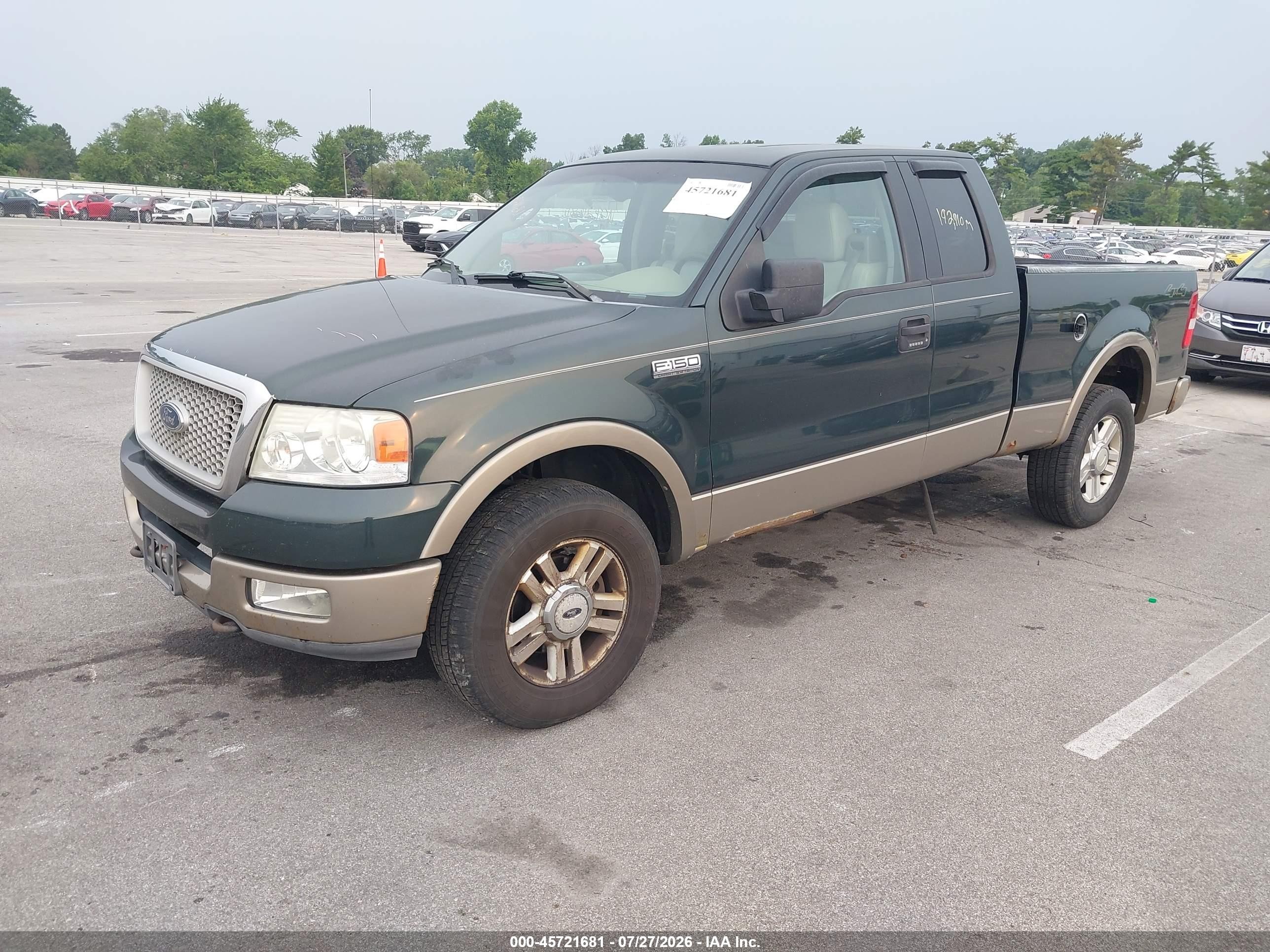 2004 Ford F-150 Fx4/lariat/xl/xlt Green vin: 1FTPX14524NB92911