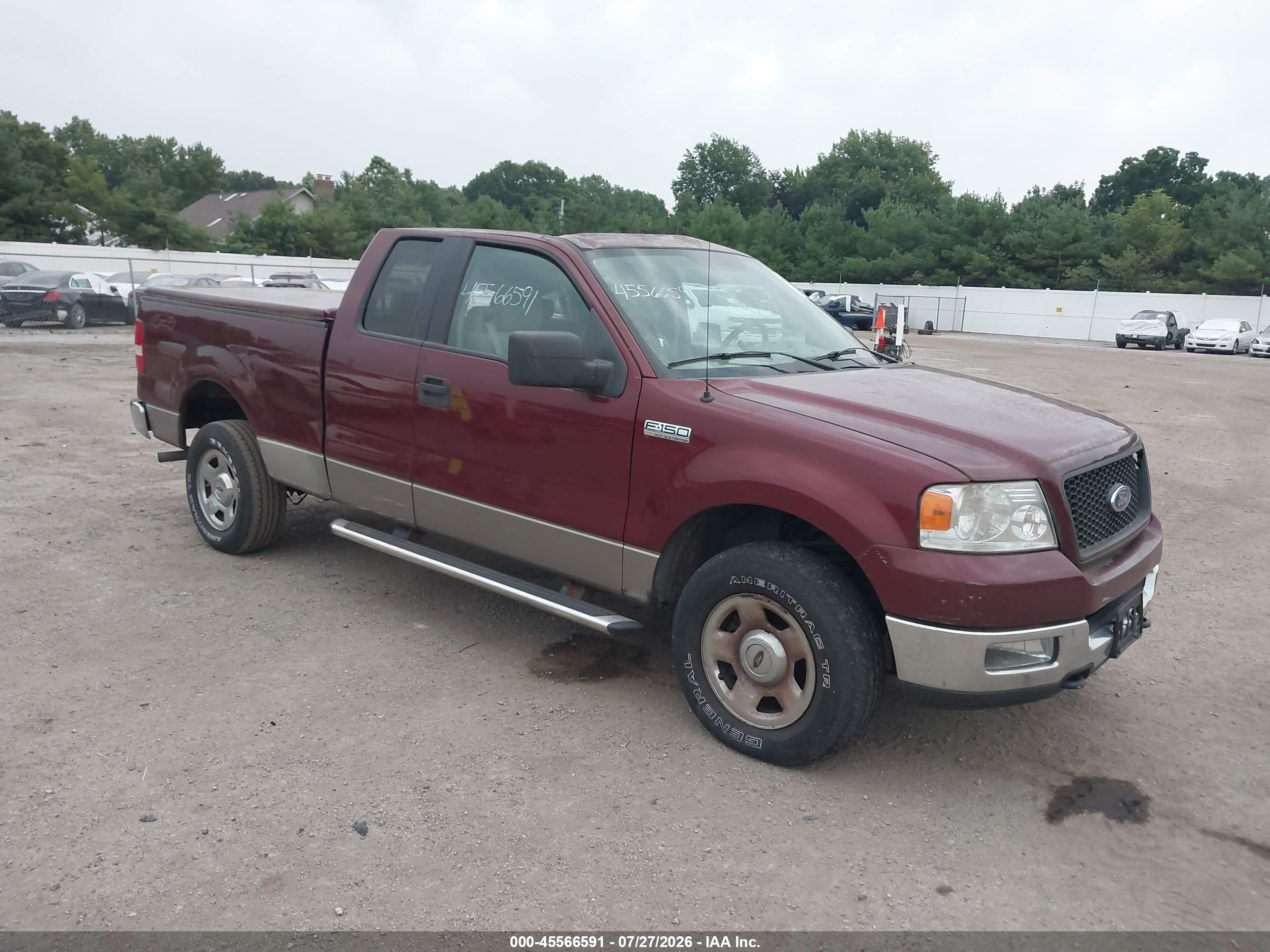 2005 Ford F-150 Fx4/lariat/xl/xlt Burgundy vin: 1FTPX14525NA88856