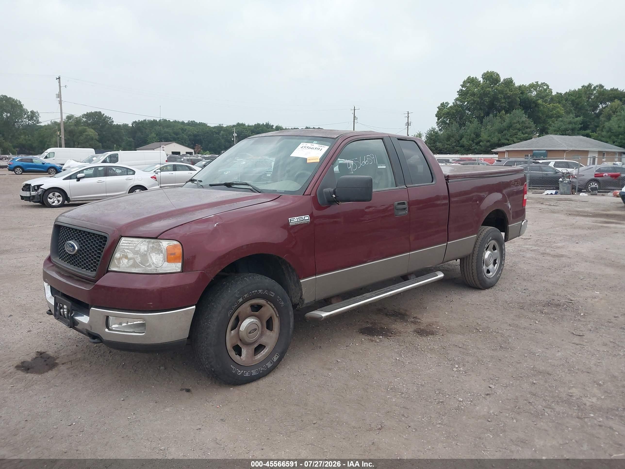 2005 Ford F-150 Fx4/lariat/xl/xlt Burgundy vin: 1FTPX14525NA88856