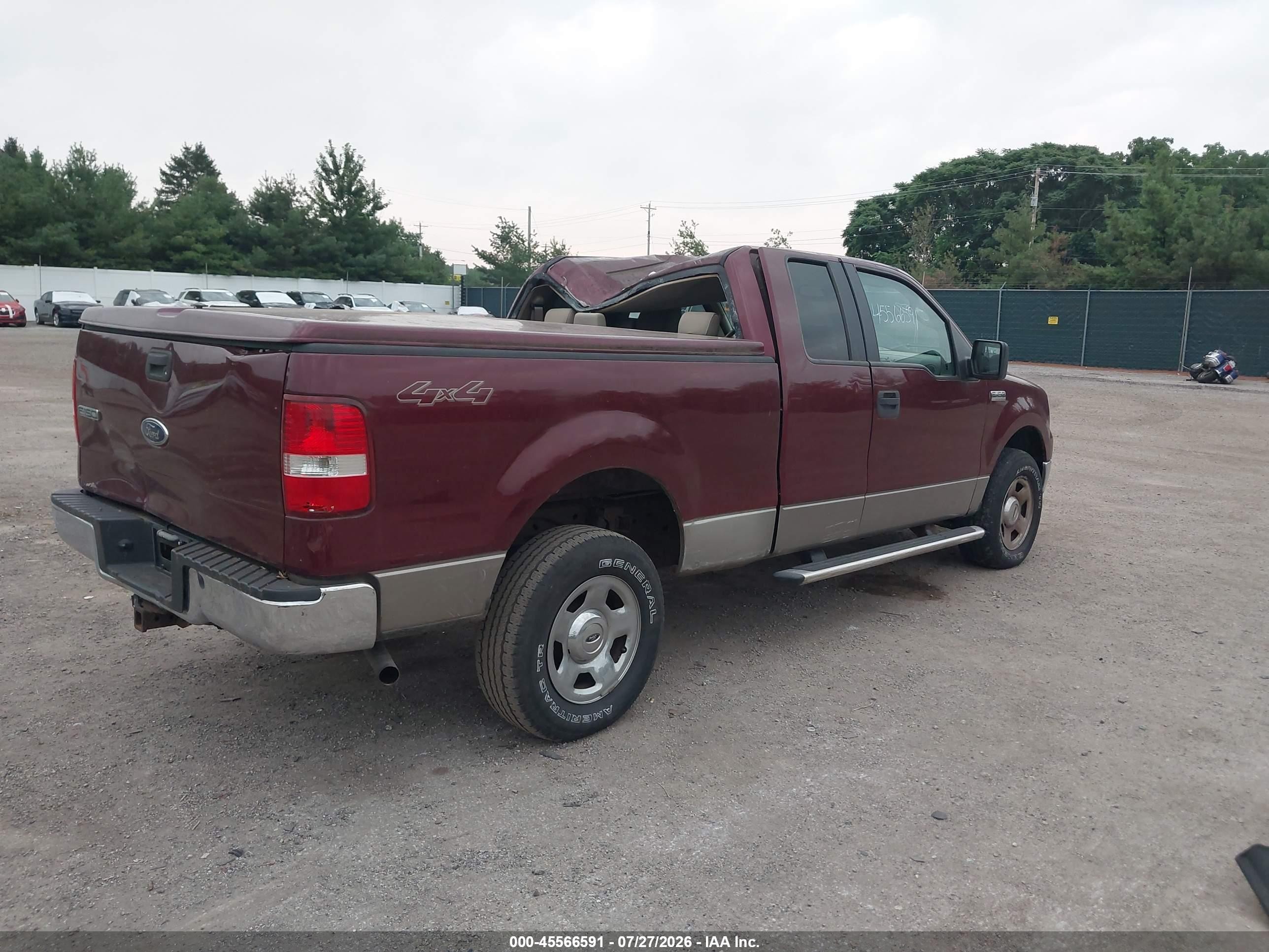 2005 Ford F-150 Fx4/lariat/xl/xlt Burgundy vin: 1FTPX14525NA88856