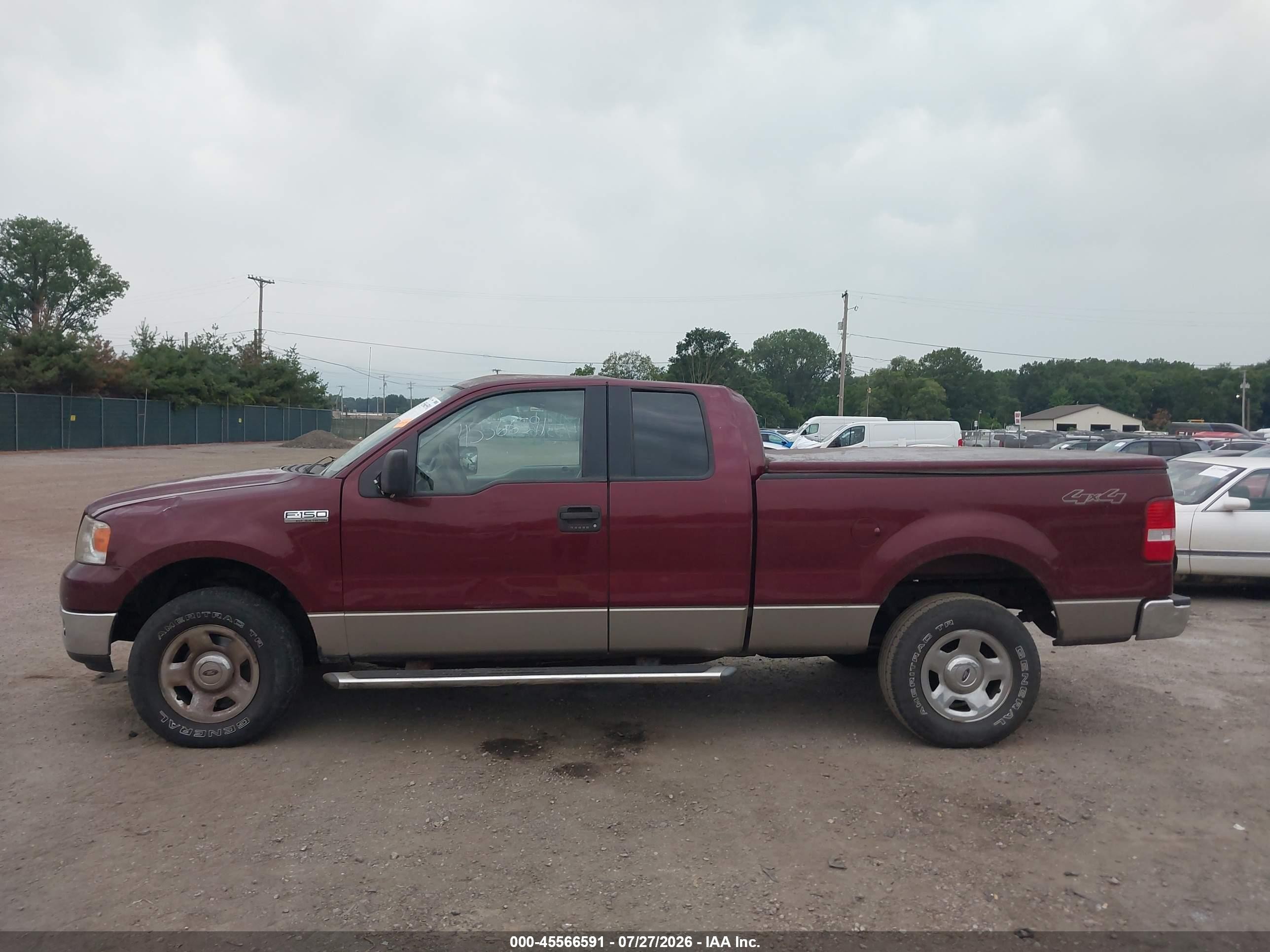 2005 Ford F-150 Fx4/lariat/xl/xlt Burgundy vin: 1FTPX14525NA88856