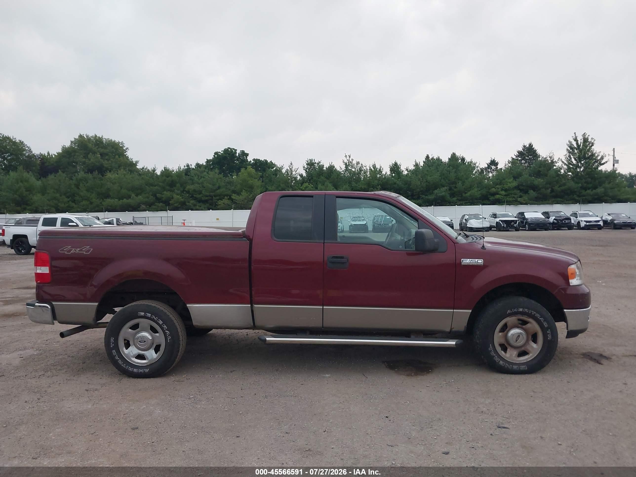 2005 Ford F-150 Fx4/lariat/xl/xlt Burgundy vin: 1FTPX14525NA88856