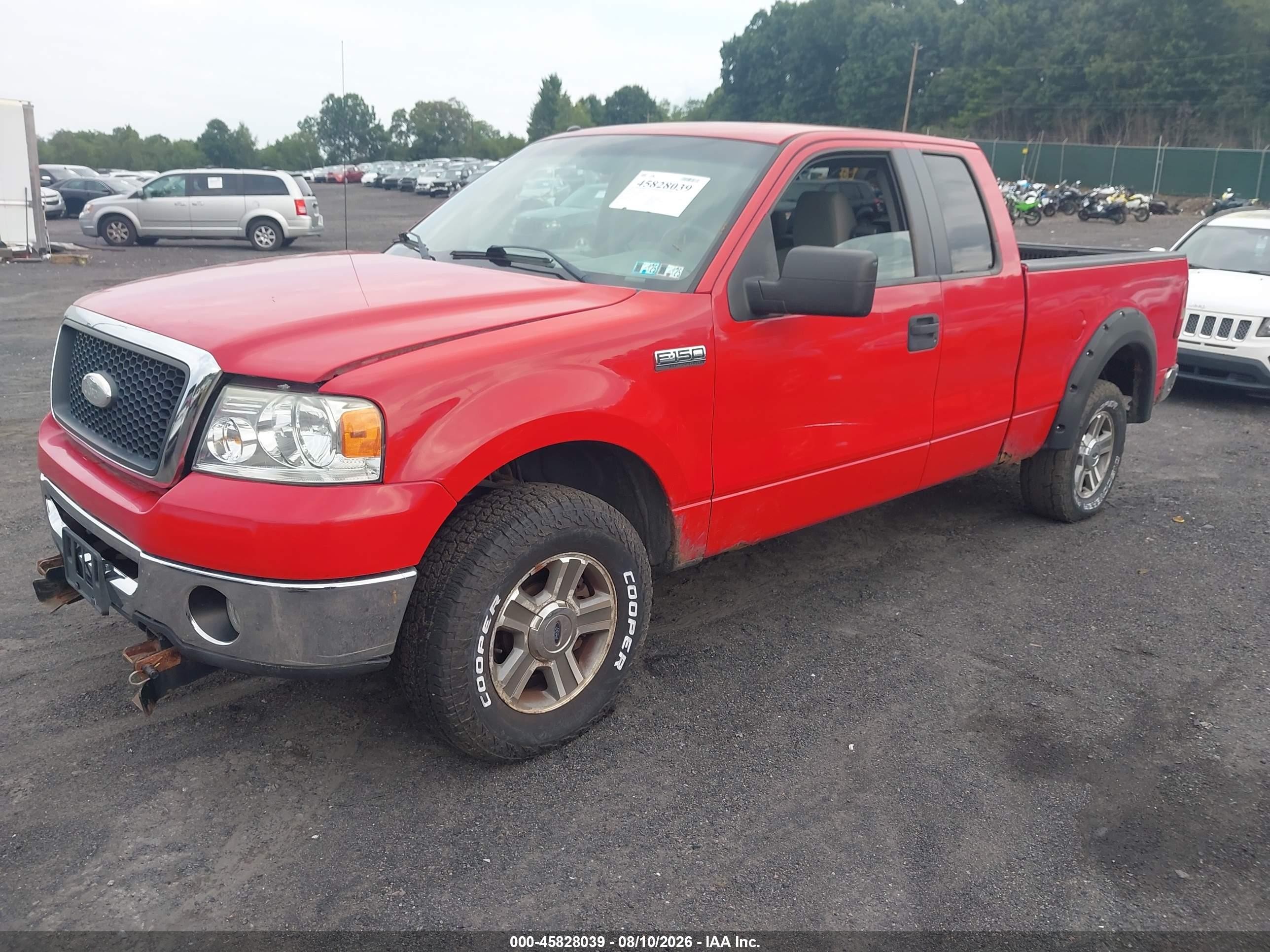 2007 Ford F-150 Fx4/lariat/xl/xlt Red vin: 1FTPX14537FA64157