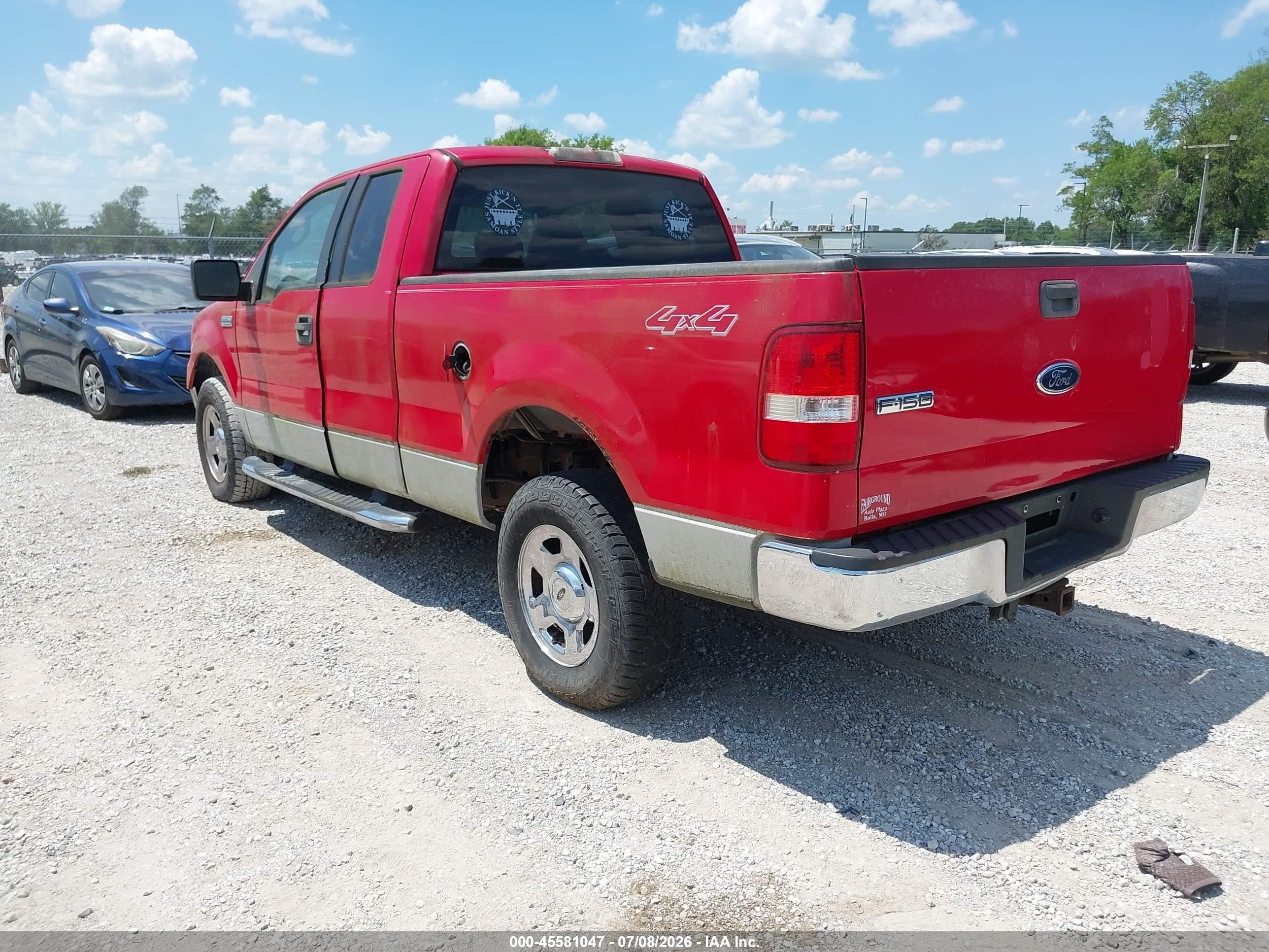 2005 Ford F-150 Fx4/lariat/xl/xlt Red vin: 1FTPX14545KD46148