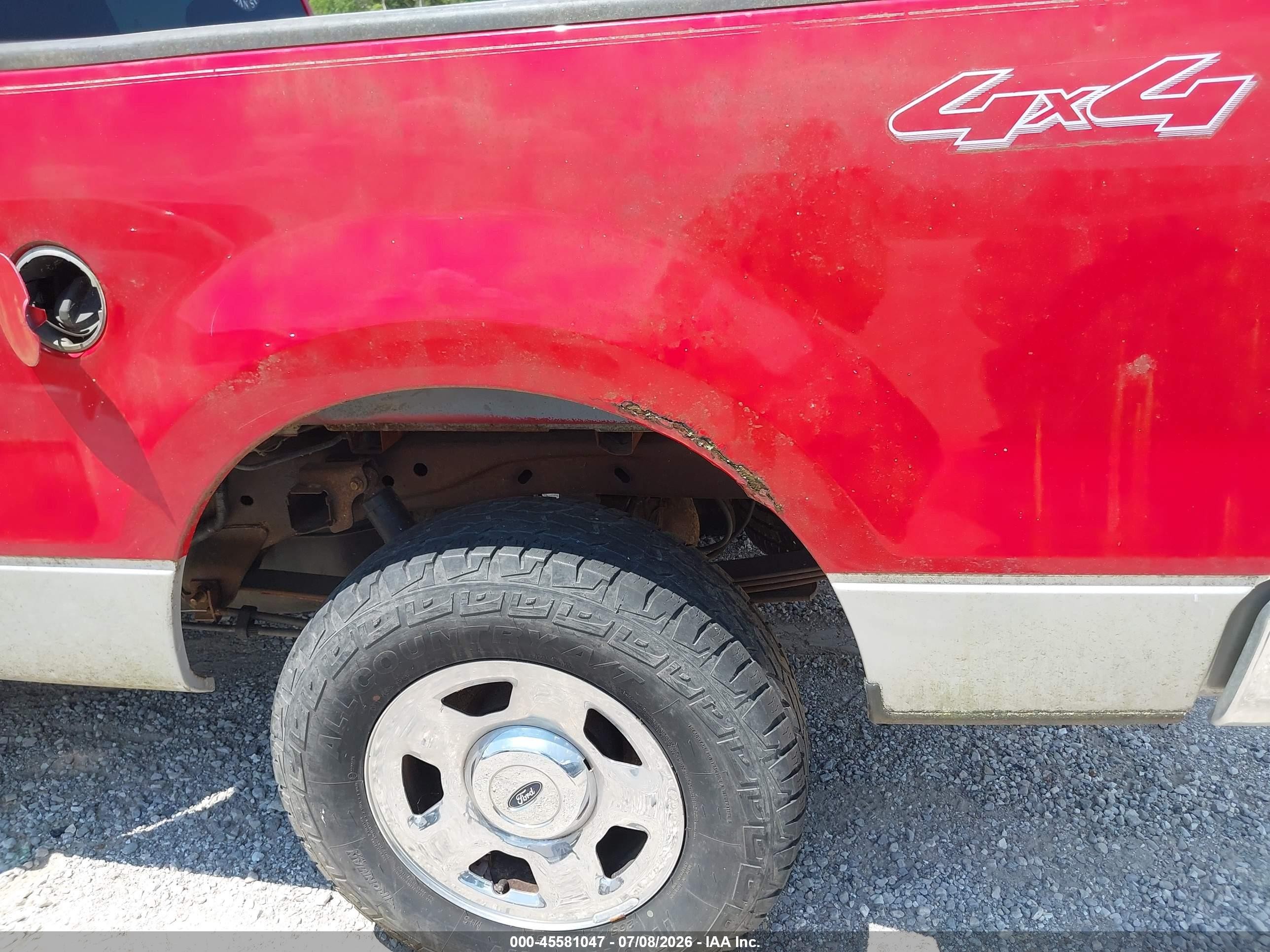 2005 Ford F-150 Fx4/lariat/xl/xlt Red vin: 1FTPX14545KD46148