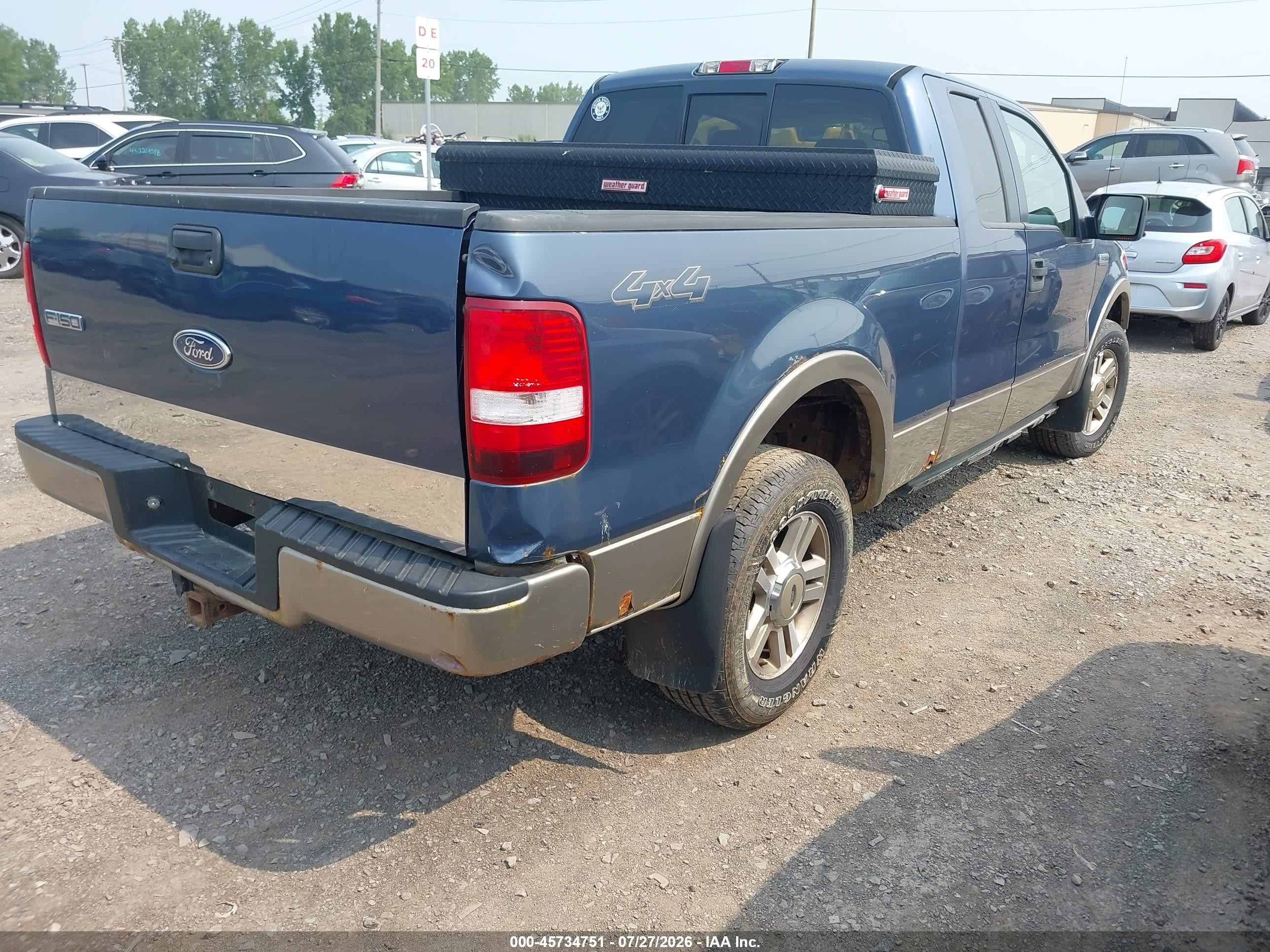 2005 Ford F-150 Fx4/lariat/xl/xlt Blue vin: 1FTPX14545NB75917