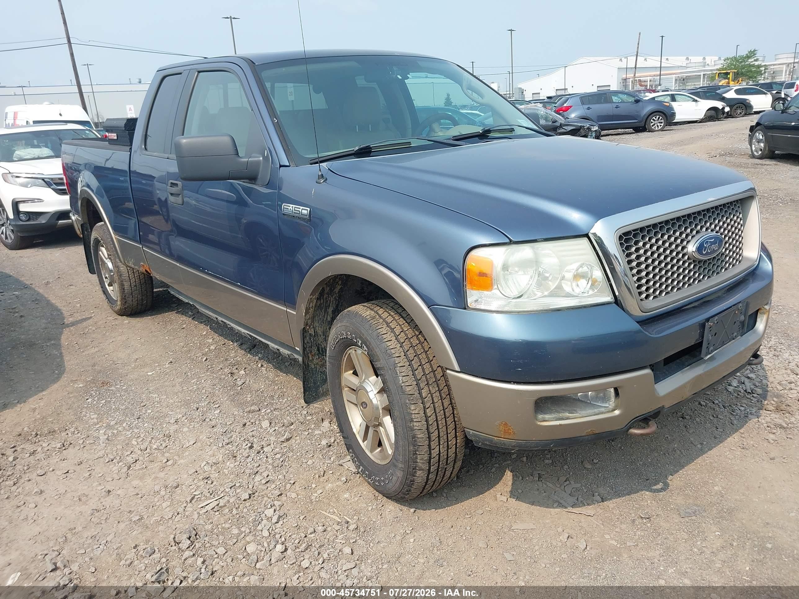 2005 Ford F-150 Fx4/lariat/xl/xlt Blue vin: 1FTPX14545NB75917