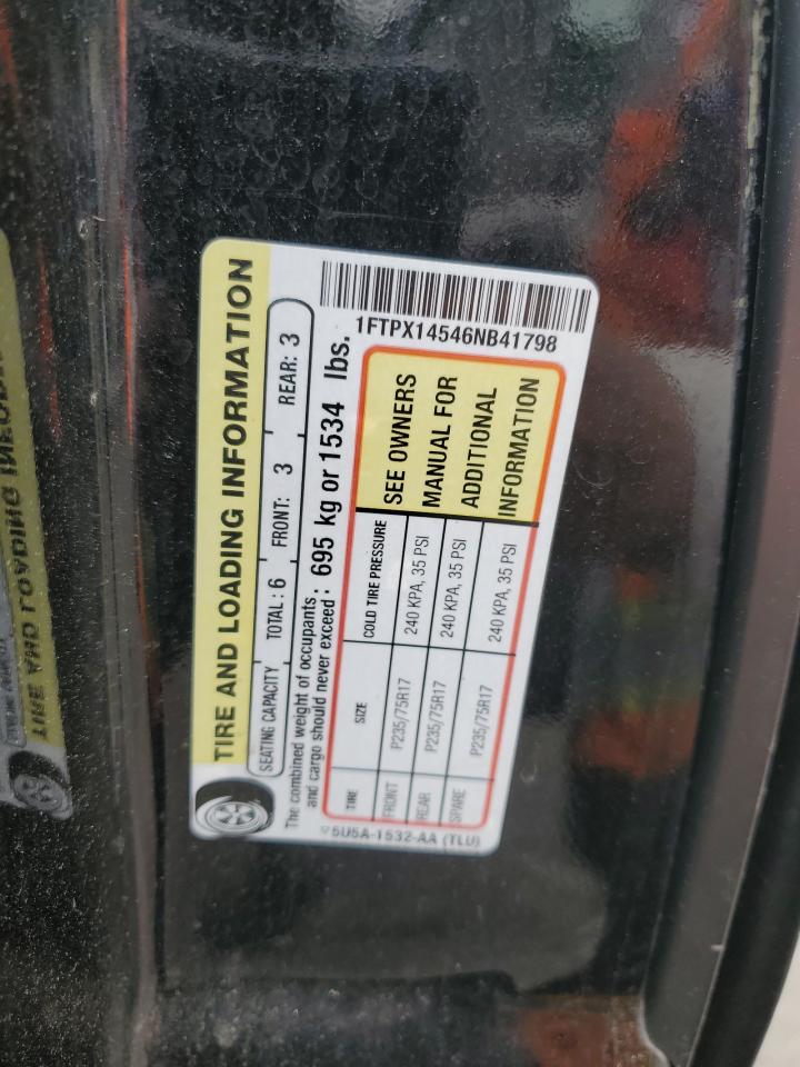 2006 Ford F150 Black vin: 1FTPX14546NB41798