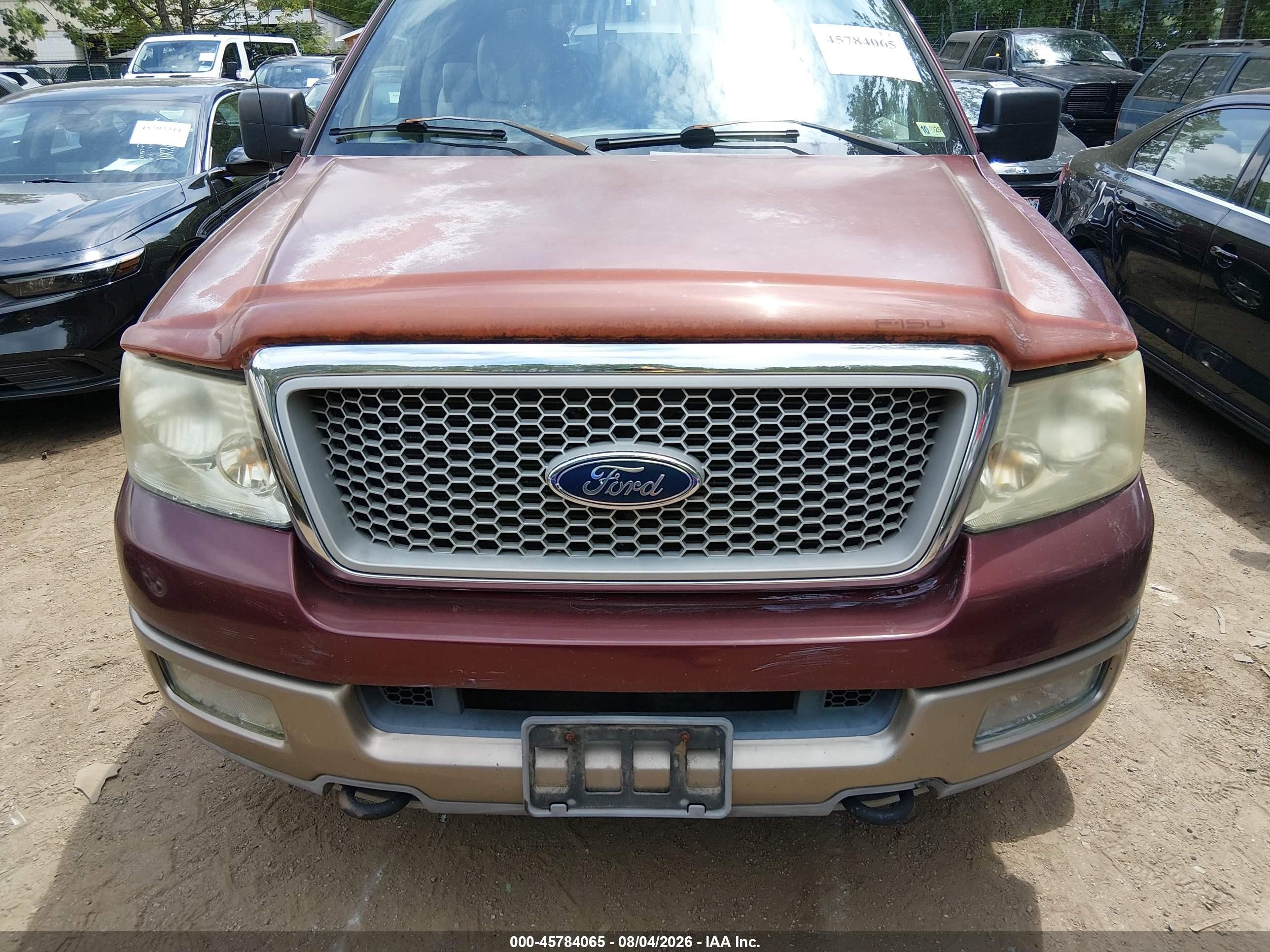 2004 Ford F-150 Fx4/lariat/xl/xlt Red vin: 1FTPX14554NA49600