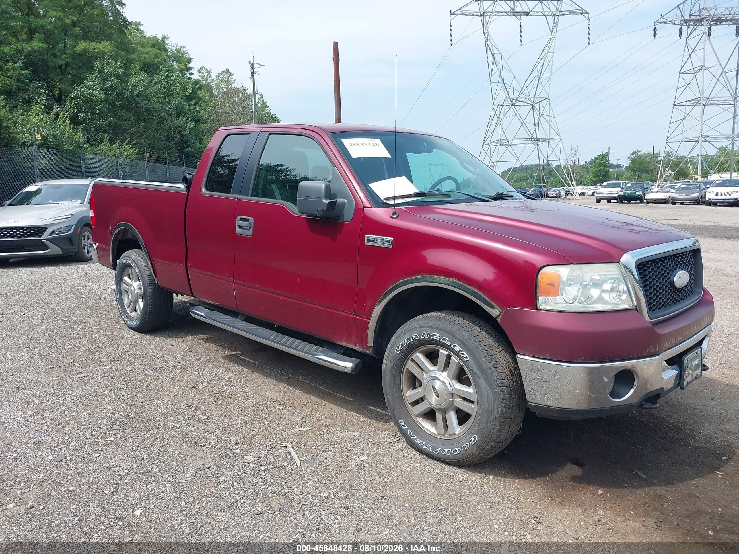 2006 Ford F-150 Fx4/lariat/xl/xlt Burgundy vin: 1FTPX14566KD80609