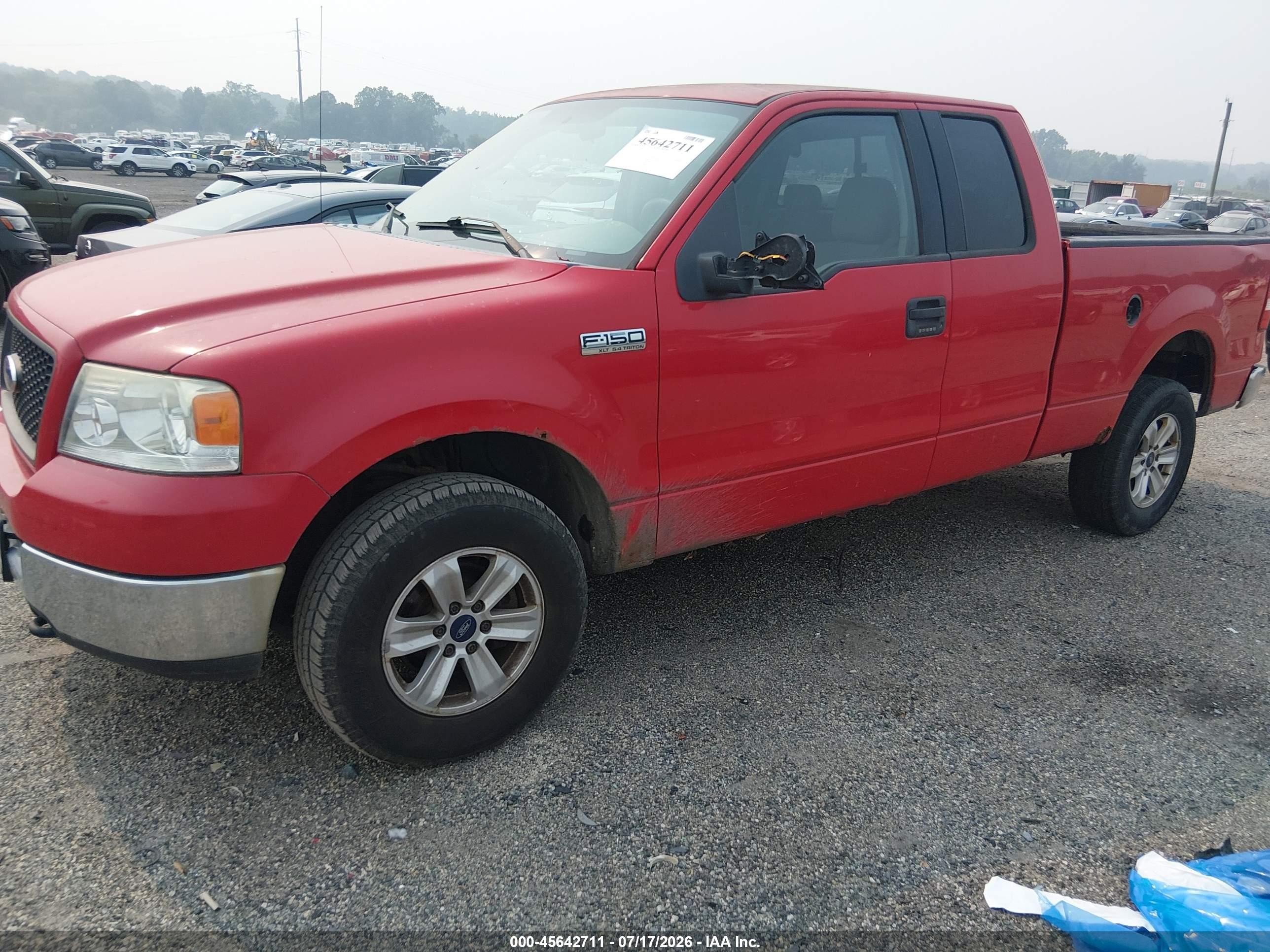 2005 Ford F-150 Fx4/lariat/xl/xlt Red vin: 1FTPX14585NB50972