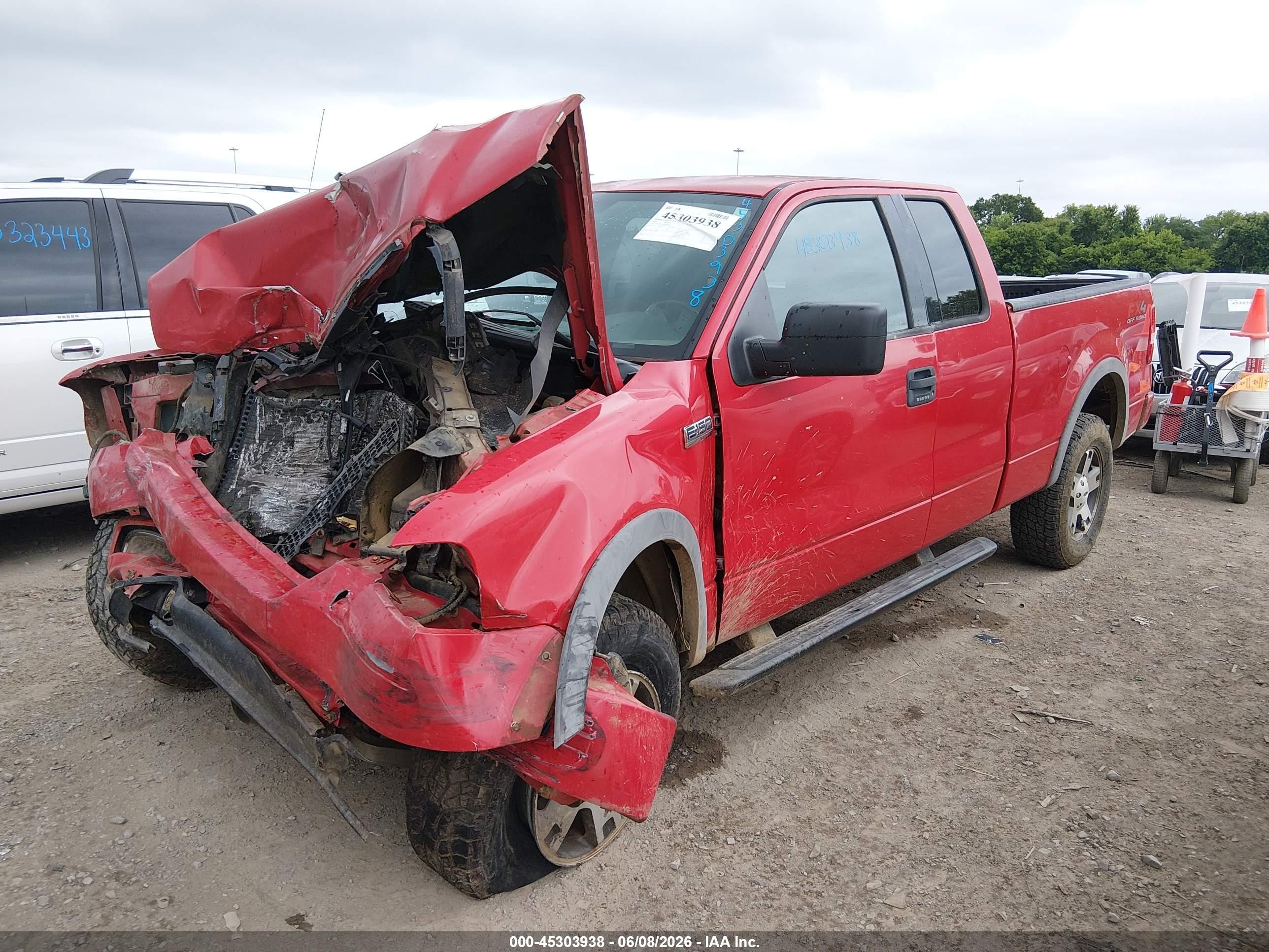 2004 Ford F-150 Fx4/lariat/xl/xlt Red vin: 1FTPX145X4NA47809