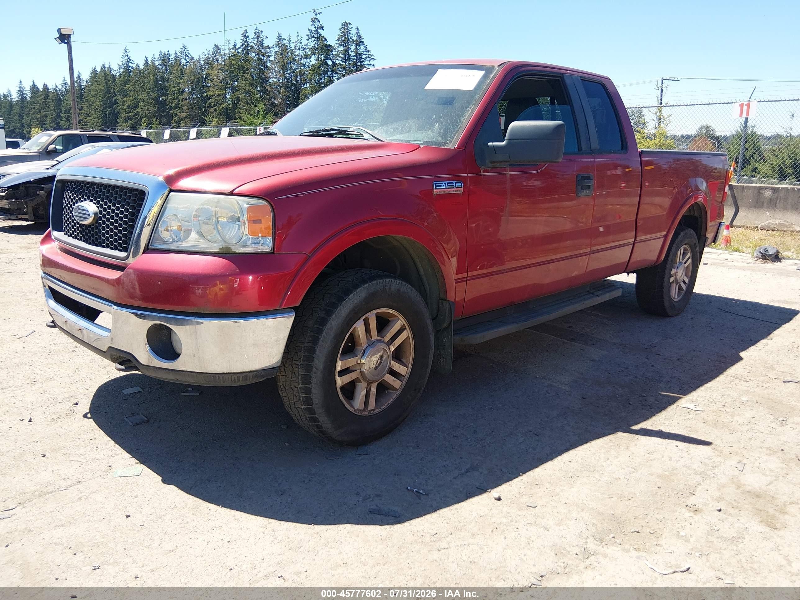 2007 Ford F-150 Fx4/lariat/xl/xlt Red vin: 1FTPX14V37FA07196