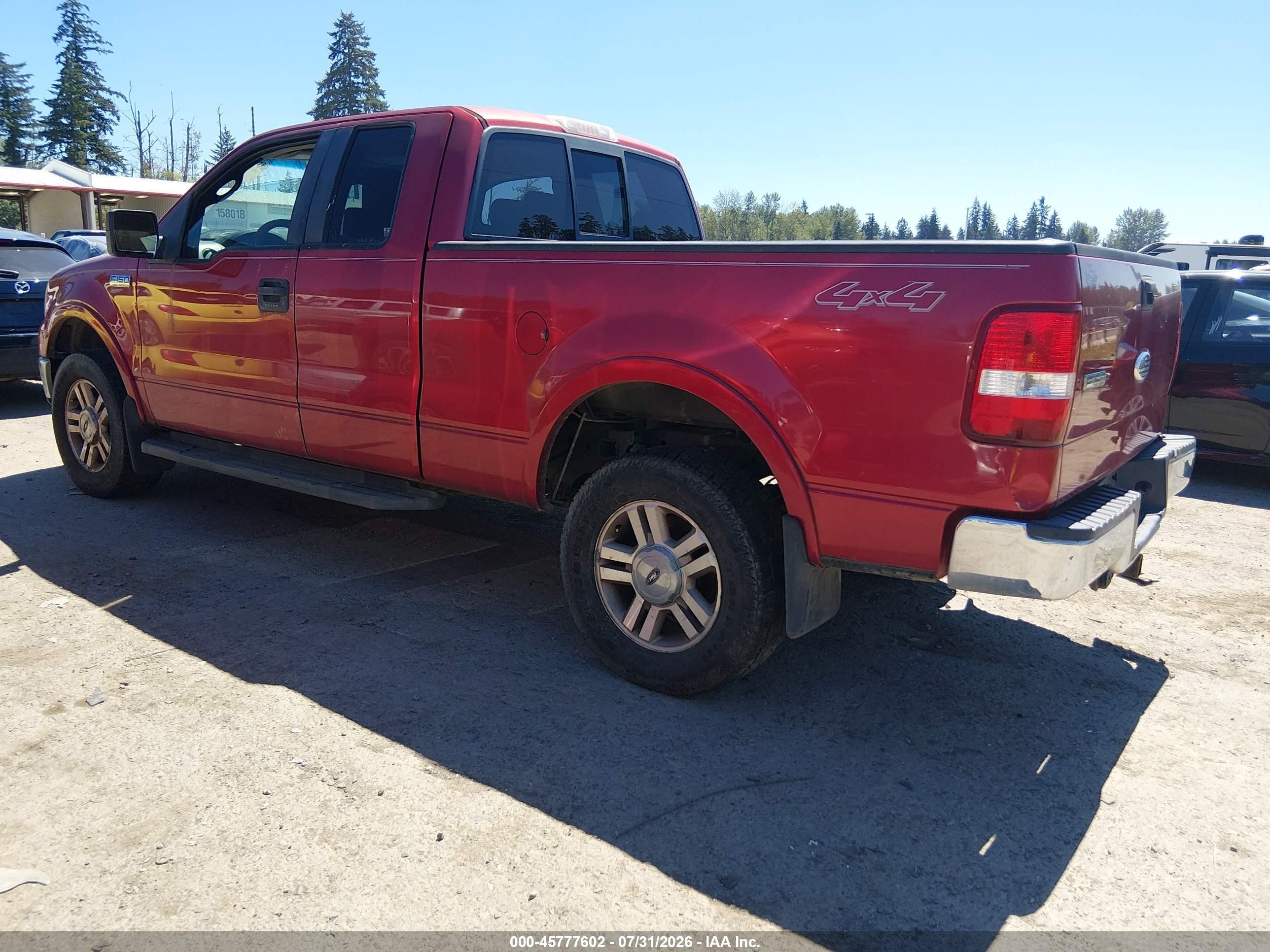 2007 Ford F-150 Fx4/lariat/xl/xlt Red vin: 1FTPX14V37FA07196