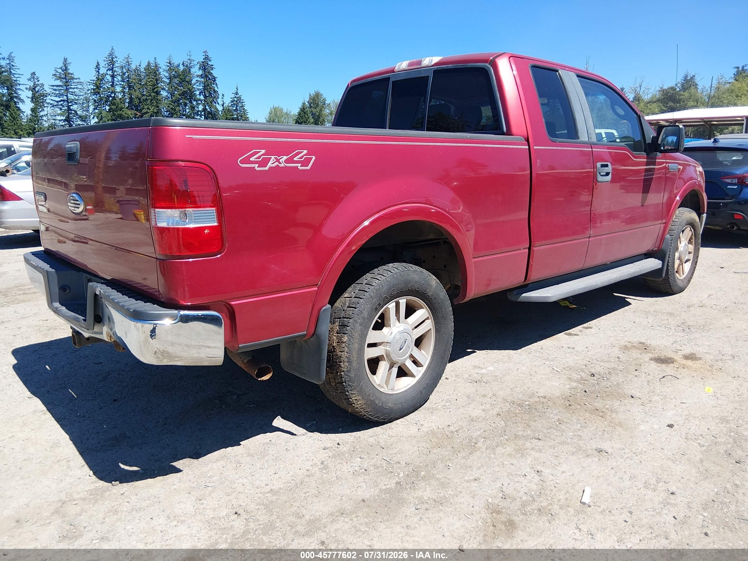 2007 Ford F-150 Fx4/lariat/xl/xlt Red vin: 1FTPX14V37FA07196