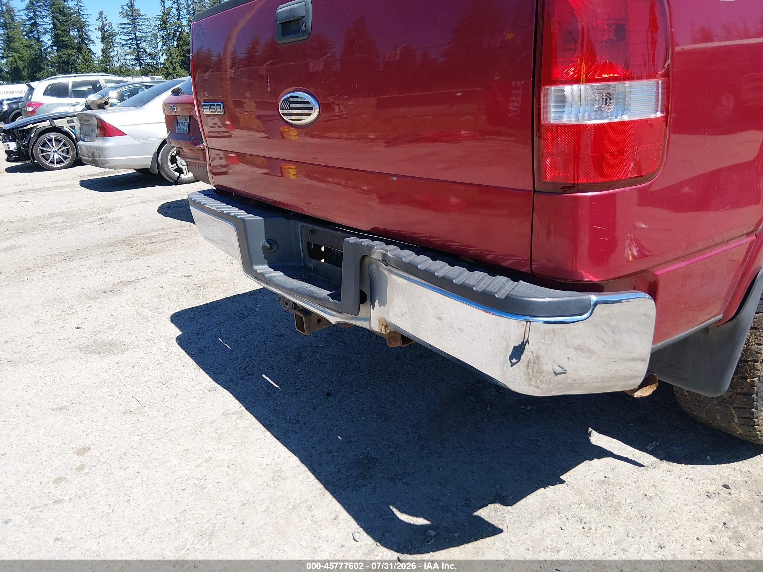 2007 Ford F-150 Fx4/lariat/xl/xlt Red vin: 1FTPX14V37FA07196