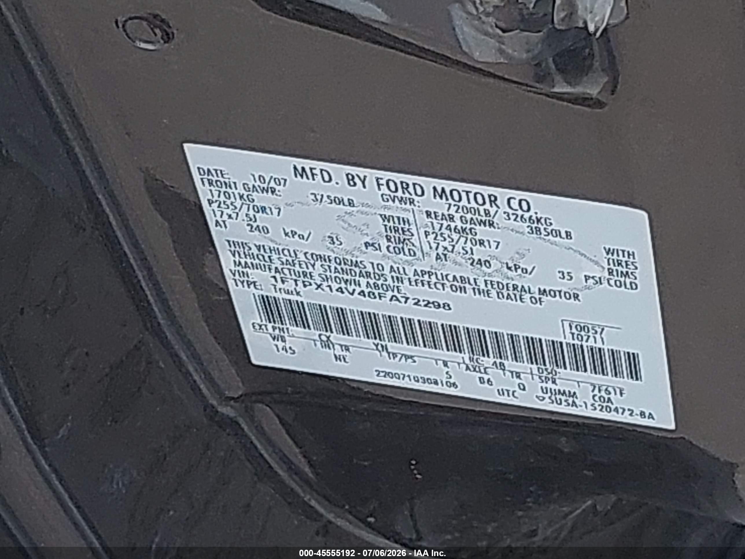 2008 Ford F-150 60th Anniversary/fx4/lariat/xl/xlt Gray vin: 1FTPX14V48FA72298