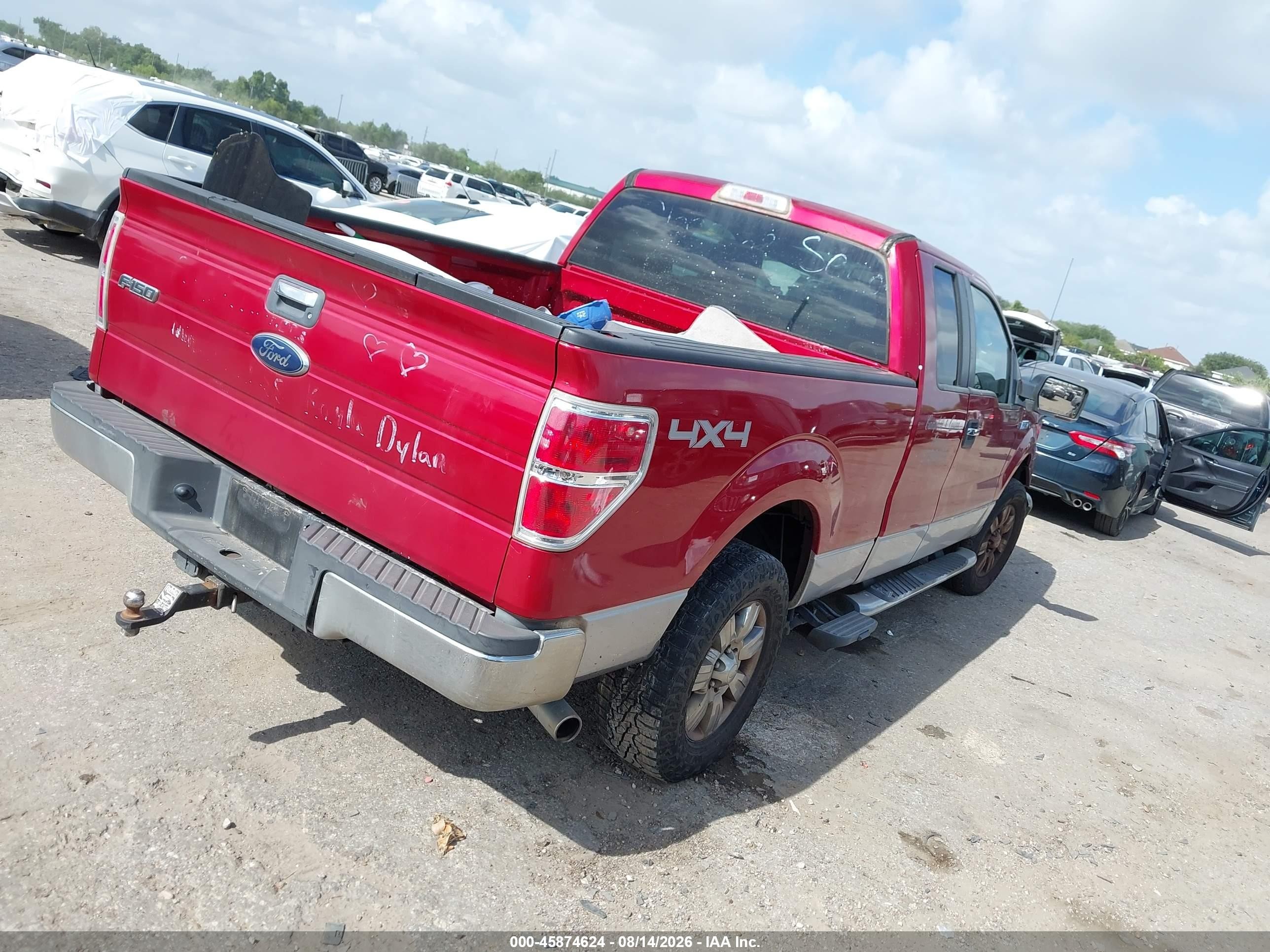 2009 Ford F-150 Fx4/lariat/xl/xlt Red vin: 1FTPX14V69FB28646