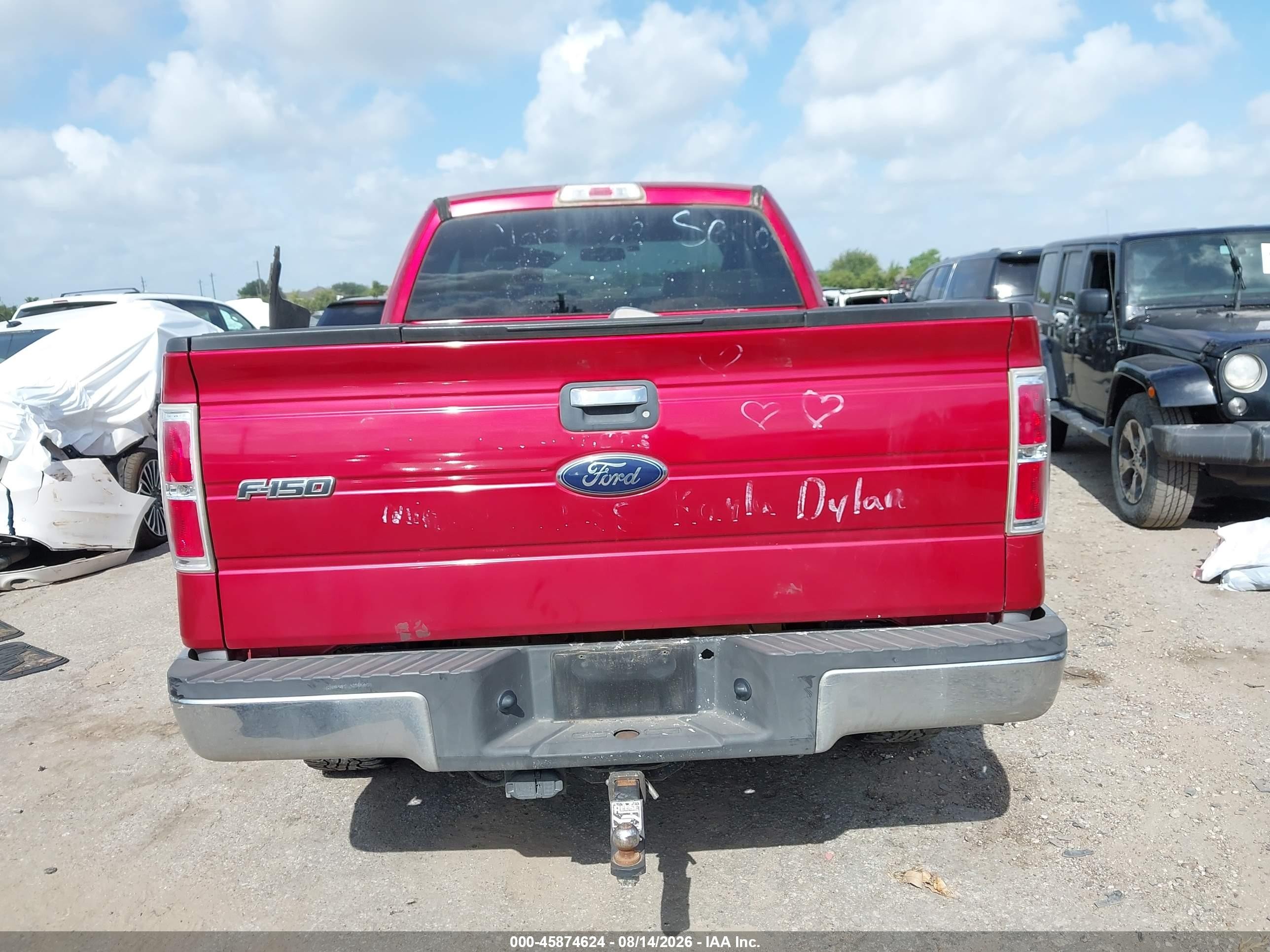 2009 Ford F-150 Fx4/lariat/xl/xlt Red vin: 1FTPX14V69FB28646