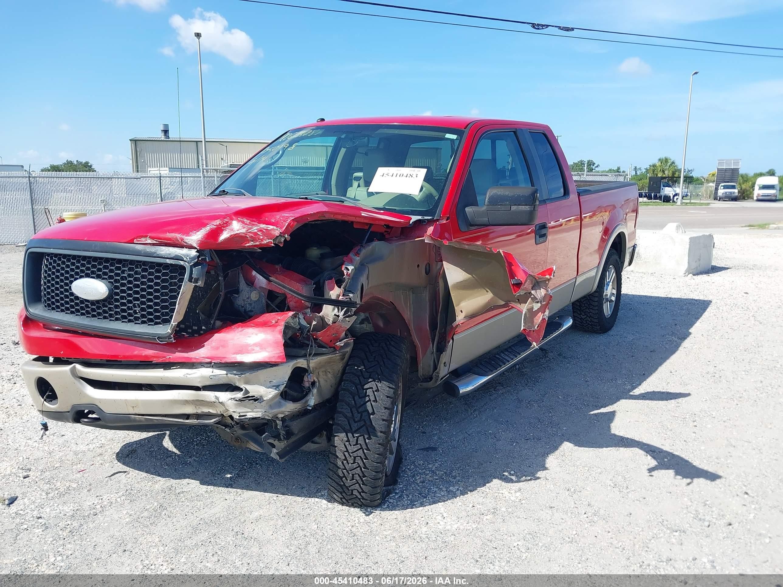 2008 Ford F-150 Lariat Red vin: 1FTPX14V78FB50198
