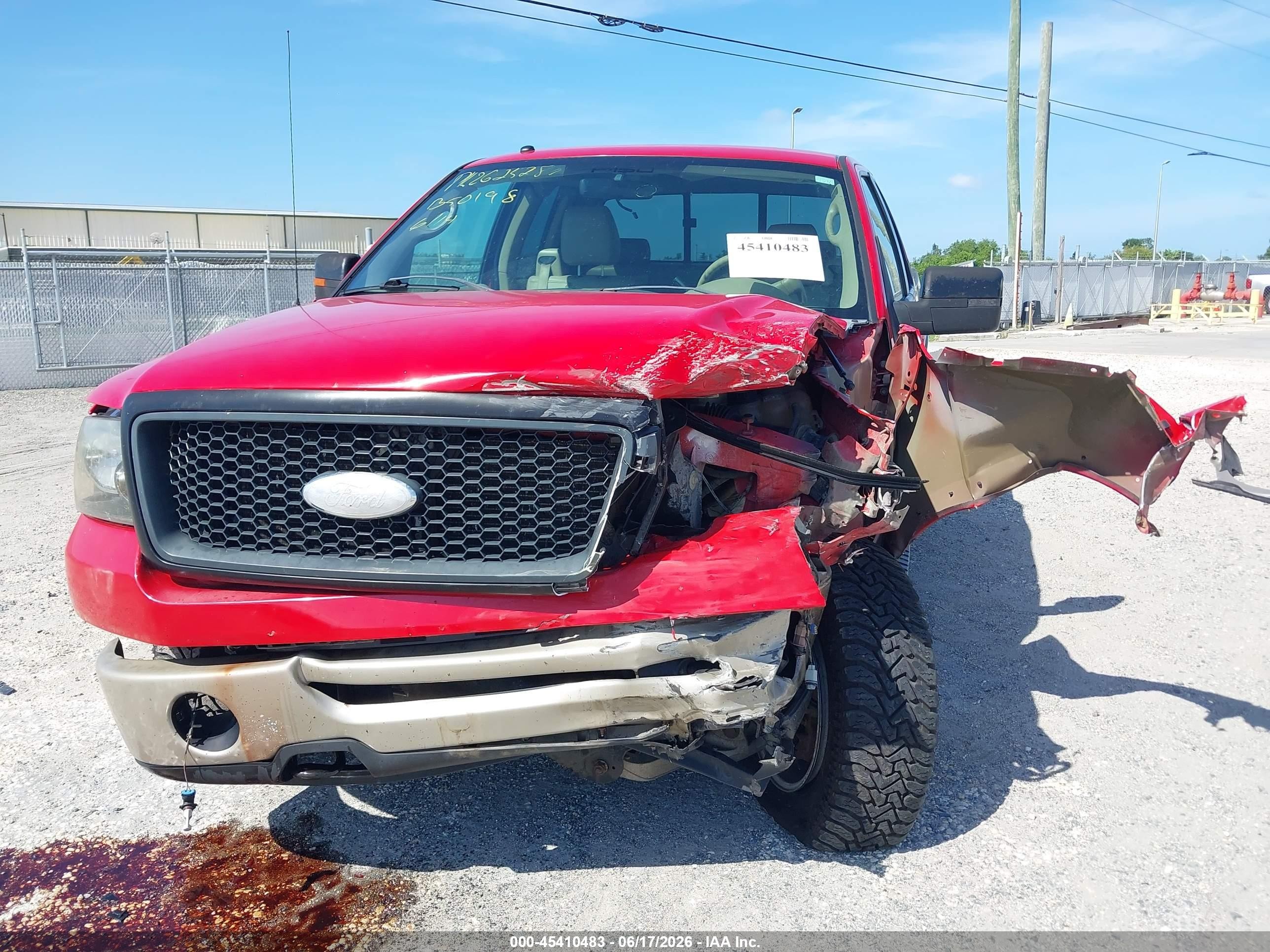 2008 Ford F-150 Lariat Red vin: 1FTPX14V78FB50198