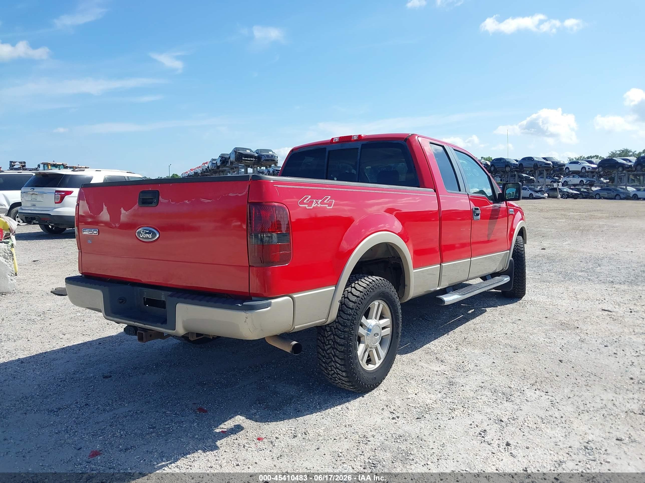 2008 Ford F-150 Lariat Red vin: 1FTPX14V78FB50198