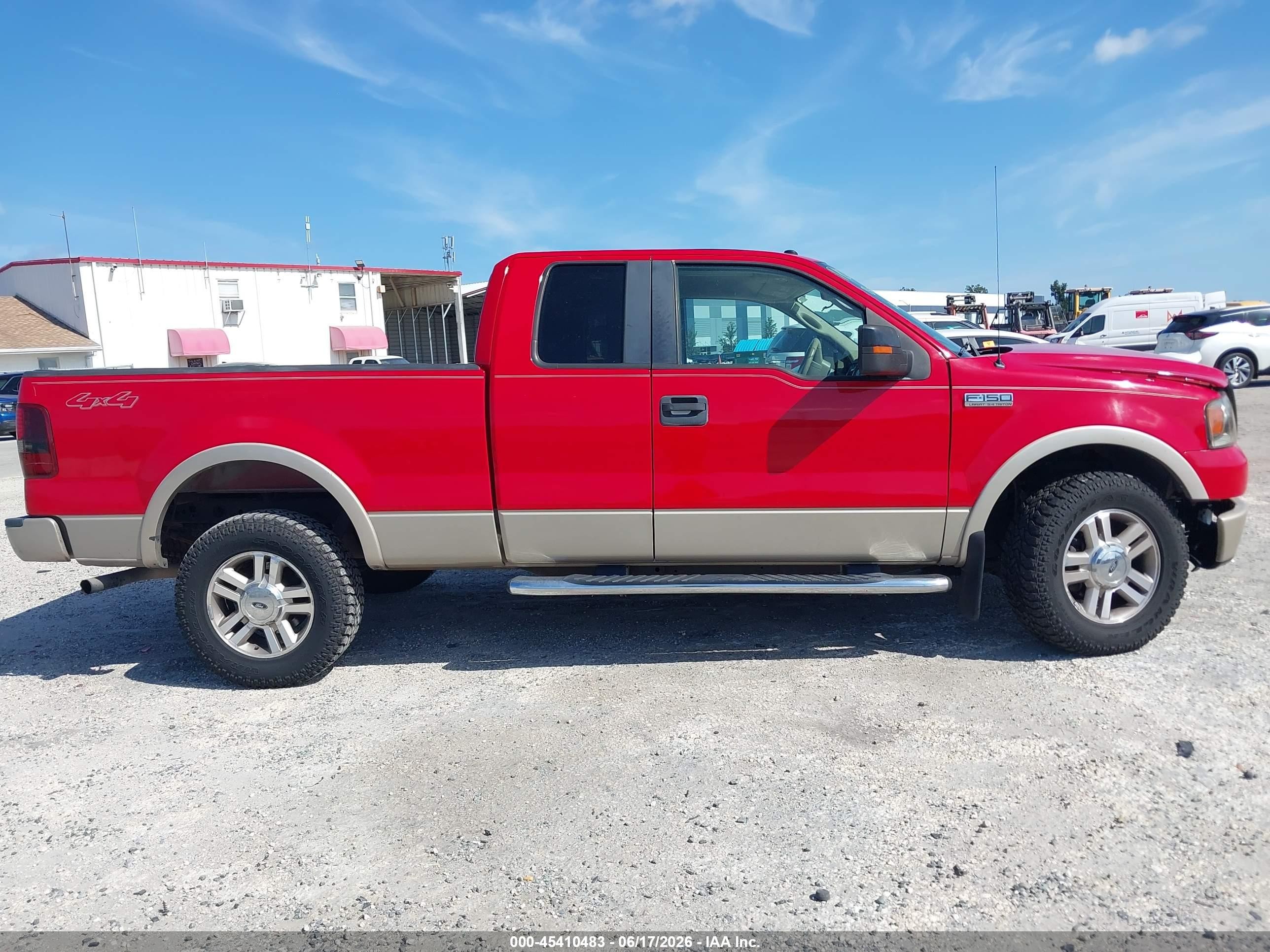 2008 Ford F-150 Lariat Red vin: 1FTPX14V78FB50198