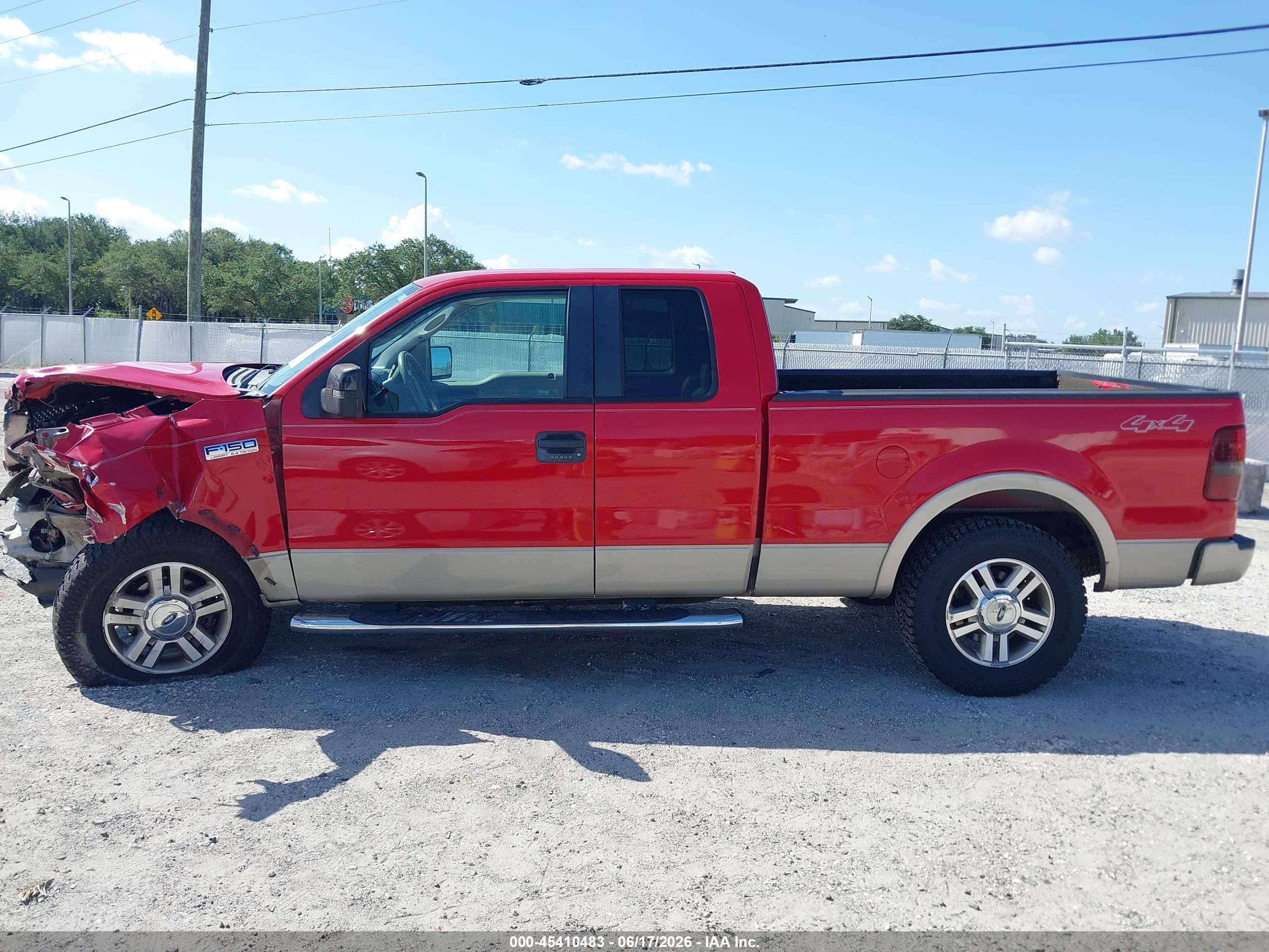 2008 Ford F-150 Lariat Red vin: 1FTPX14V78FB50198